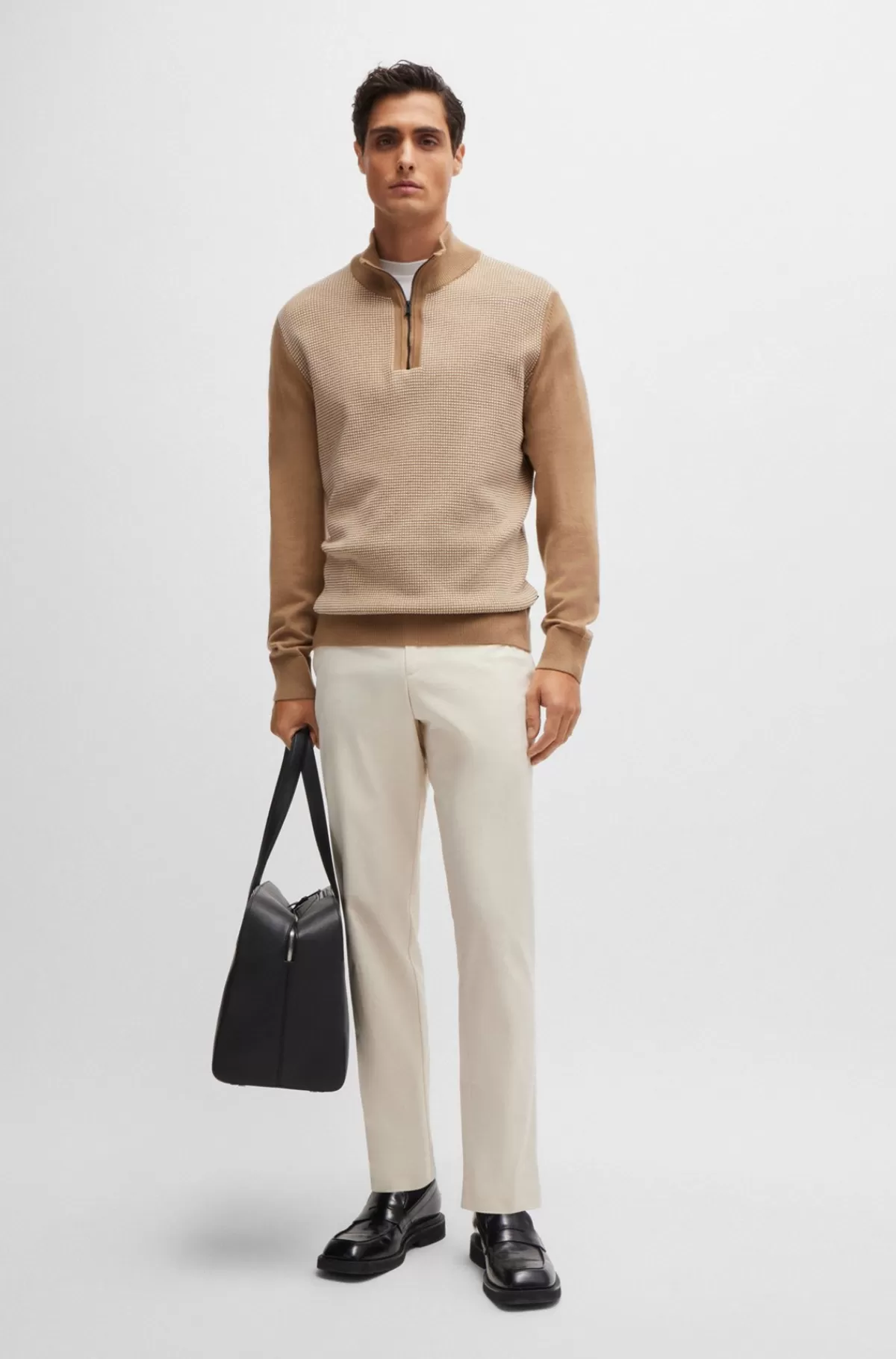 HUGO BOSS Bukser Med Slim Fit I Strækbar Bomuld Hvid Shop