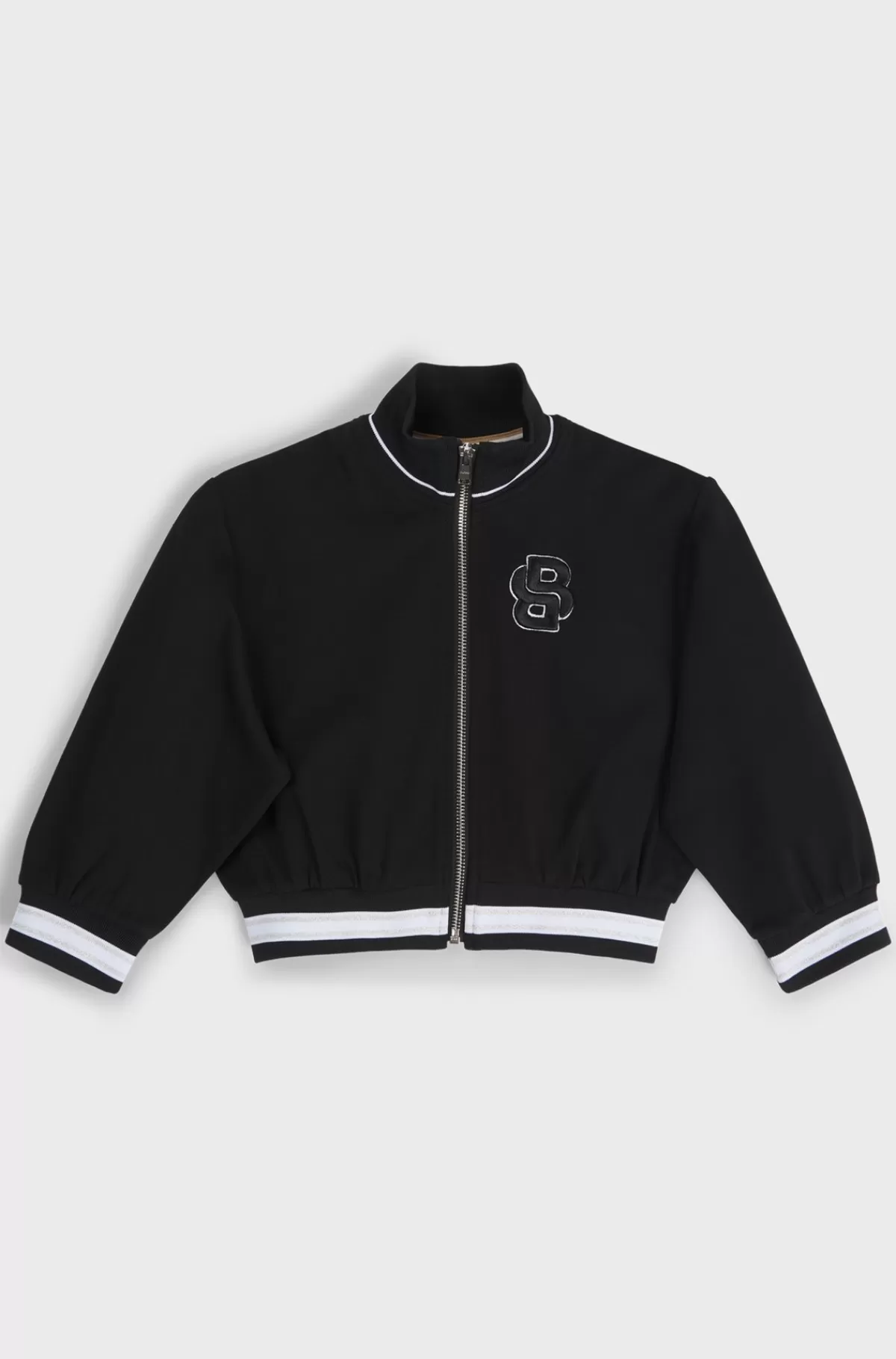 HUGO BOSS Cardigan Til Børn Med Lynlås Og Dobbelt B-monogram Sort Online