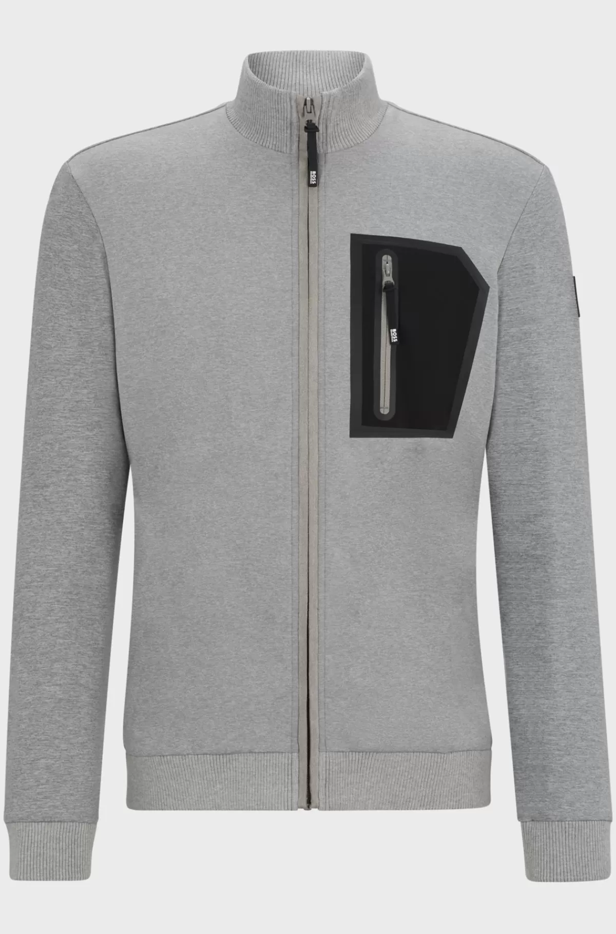 HUGO BOSS Cardigan Til Hestesport Med Brystlommer Med Lynlås Grå Best Sale