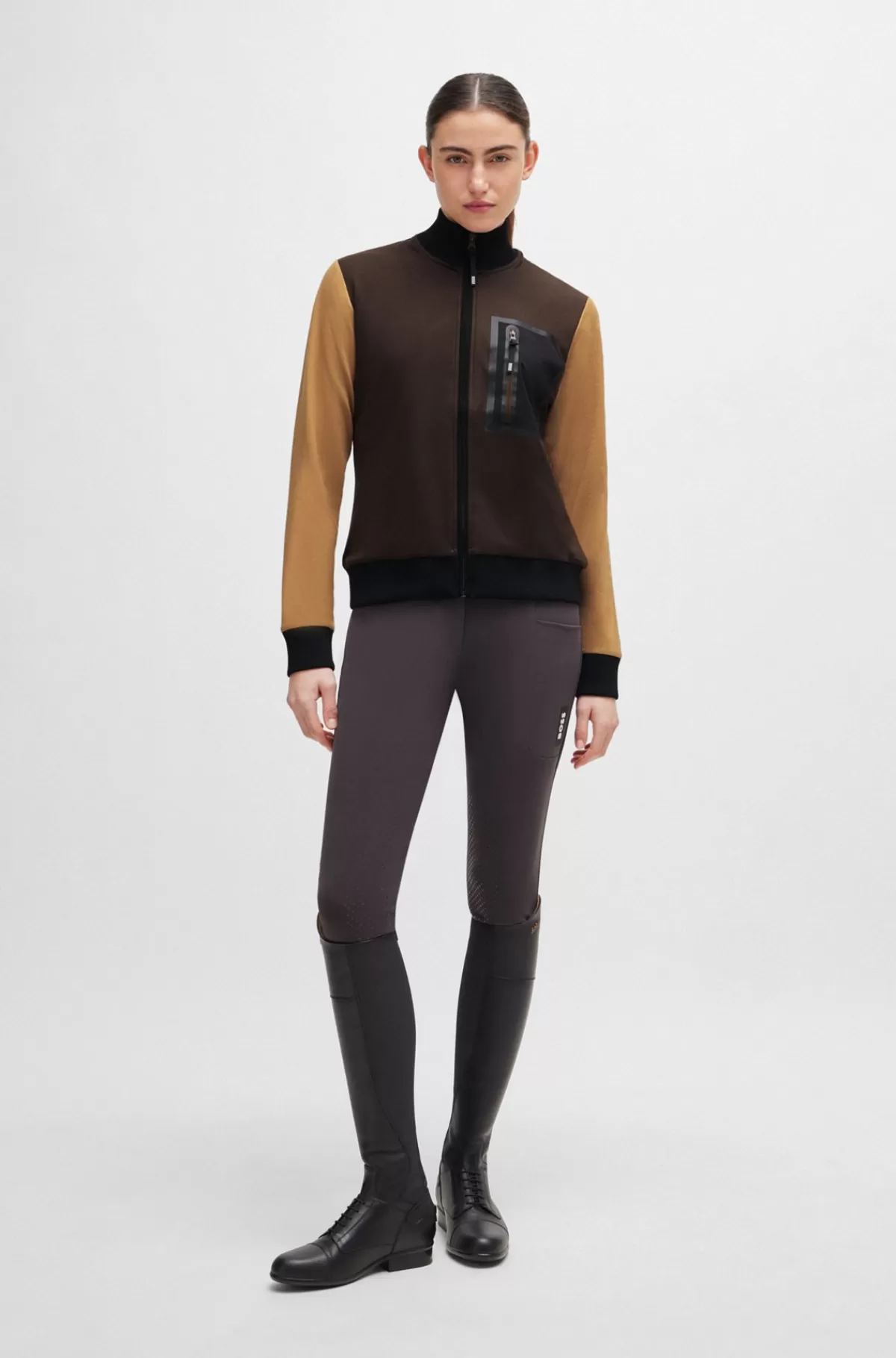 HUGO BOSS Cardigan Til Hestesport Med Logomærke Brun Store