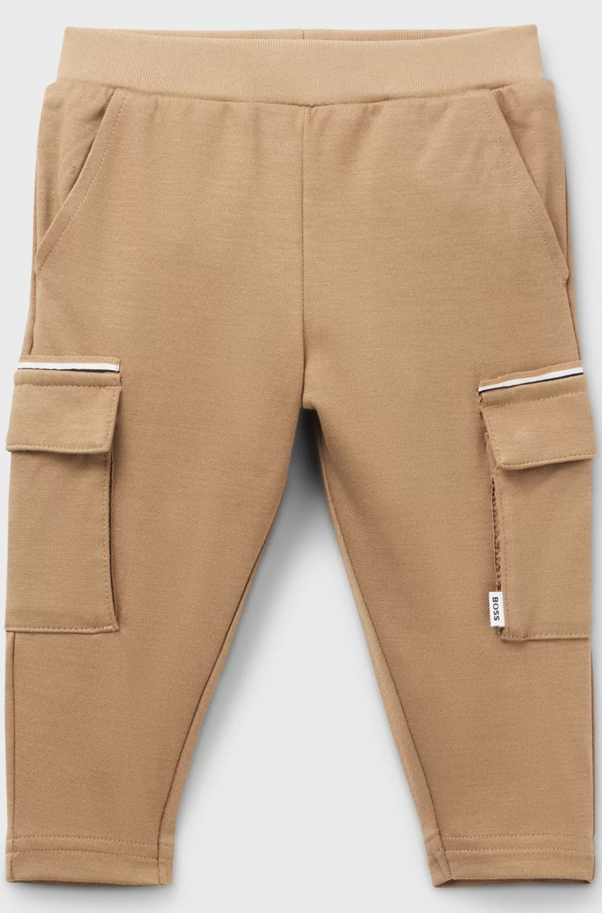 HUGO BOSS Cargobukser Til Børn I Piqué Med Stræk Og Logomærkat Brun Fashion