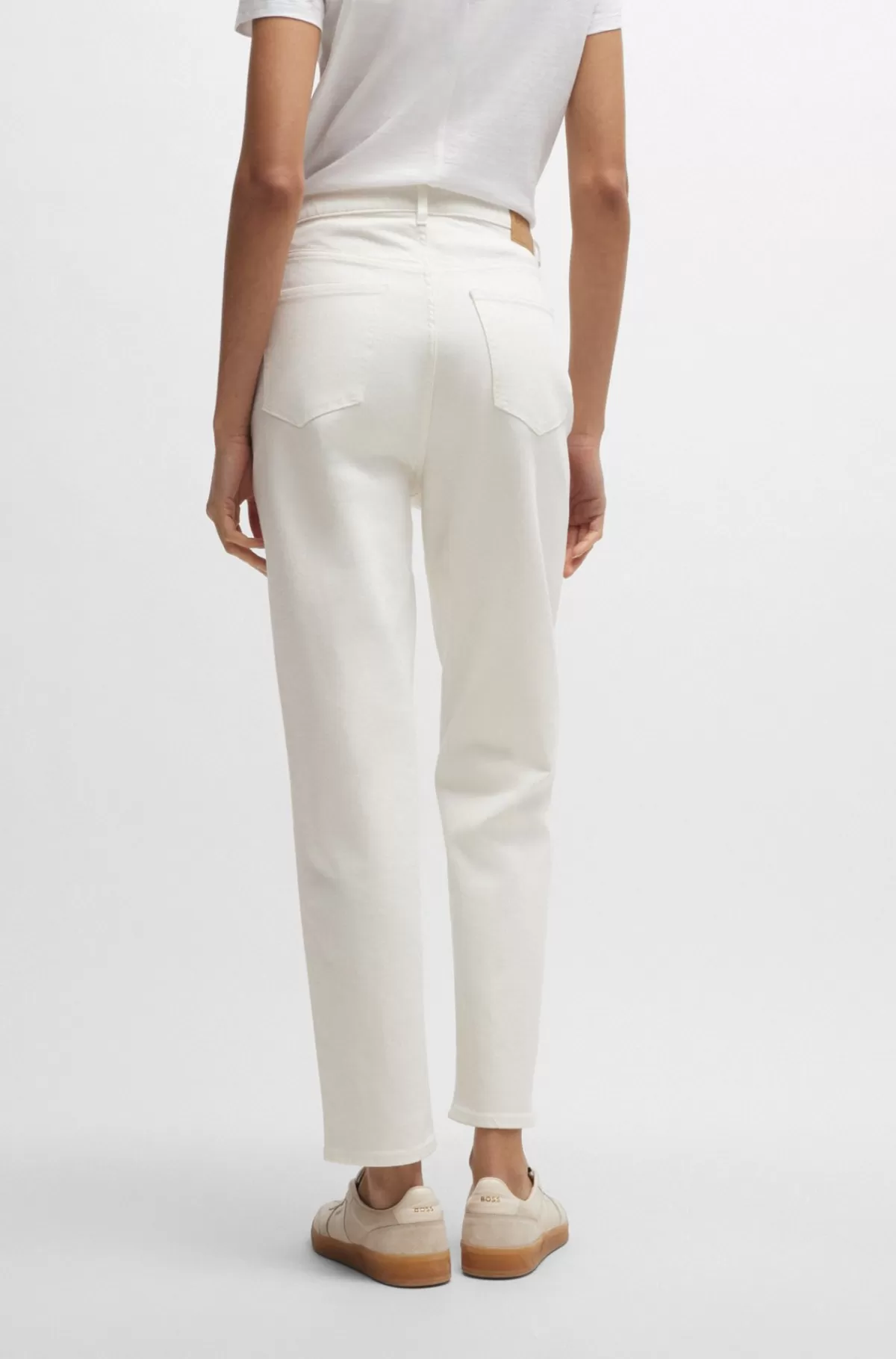 HUGO BOSS Cremefarvede Jeans I Denim Med Stræk Hvid Discount