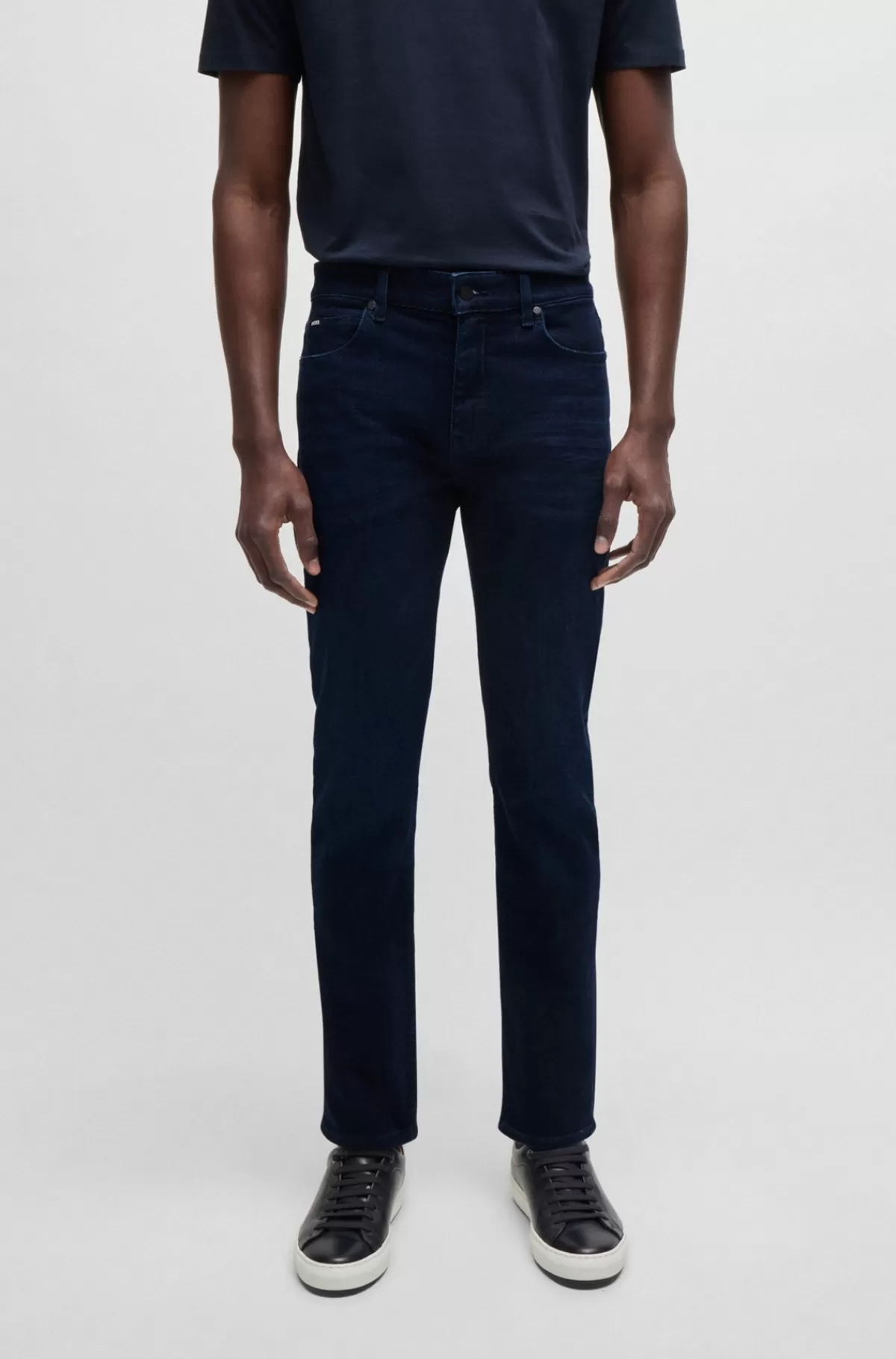HUGO BOSS Delaware Slim Fit Jeans I Ekstra Blød Denim Mørkeblå Flash Sale