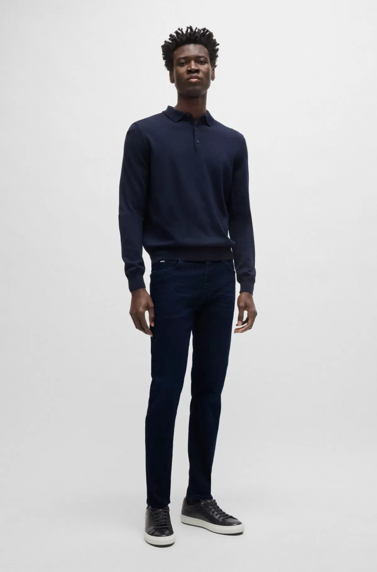 HUGO BOSS Delaware Slim Fit Jeans I Ekstra Blød Denim Mørkeblå Flash Sale