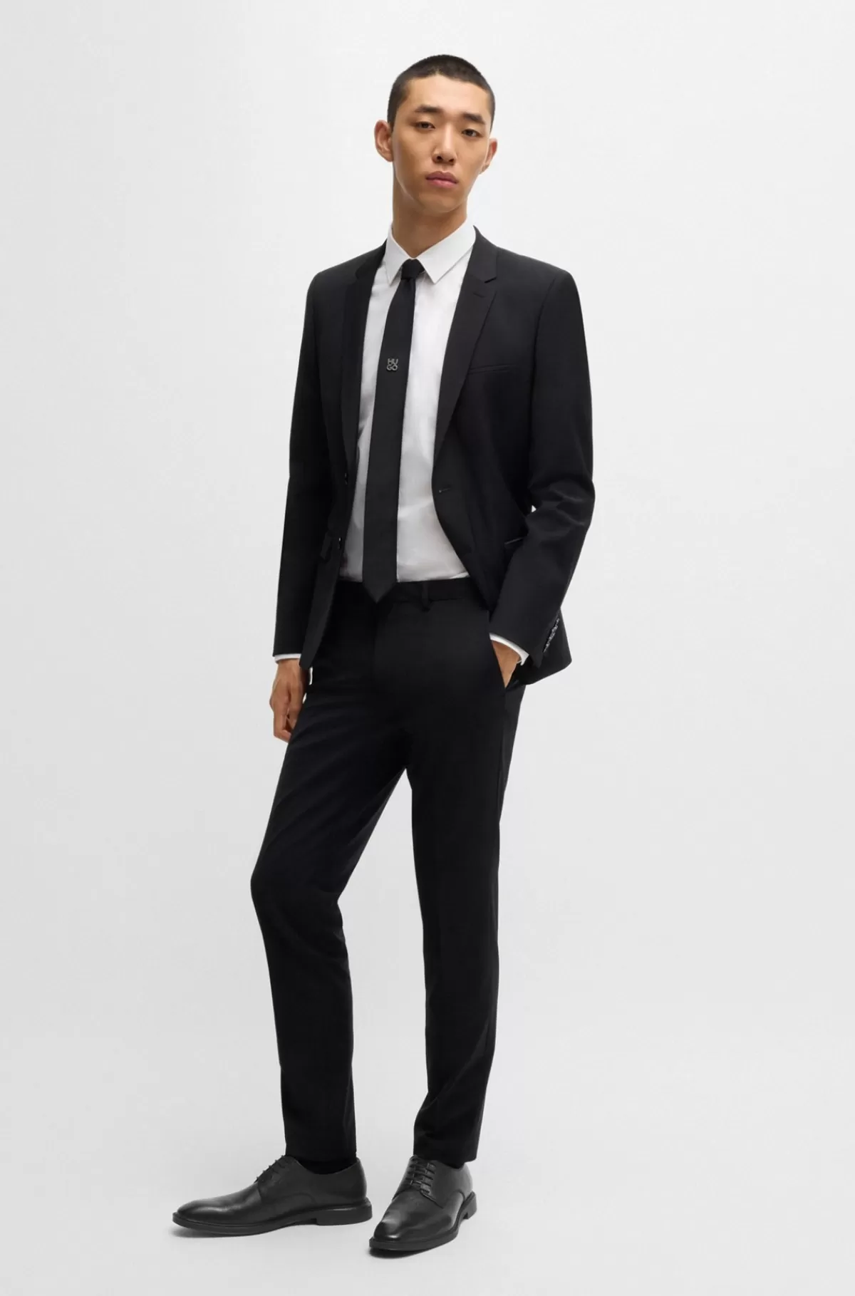 HUGO BOSS Derbysko I Kornet Læder Sort Flash Sale