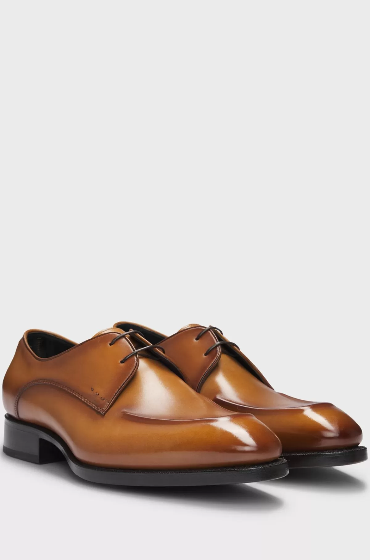 HUGO BOSS Derbysko I Læder Med Apron-toe Og Hældetalje Brun Hot