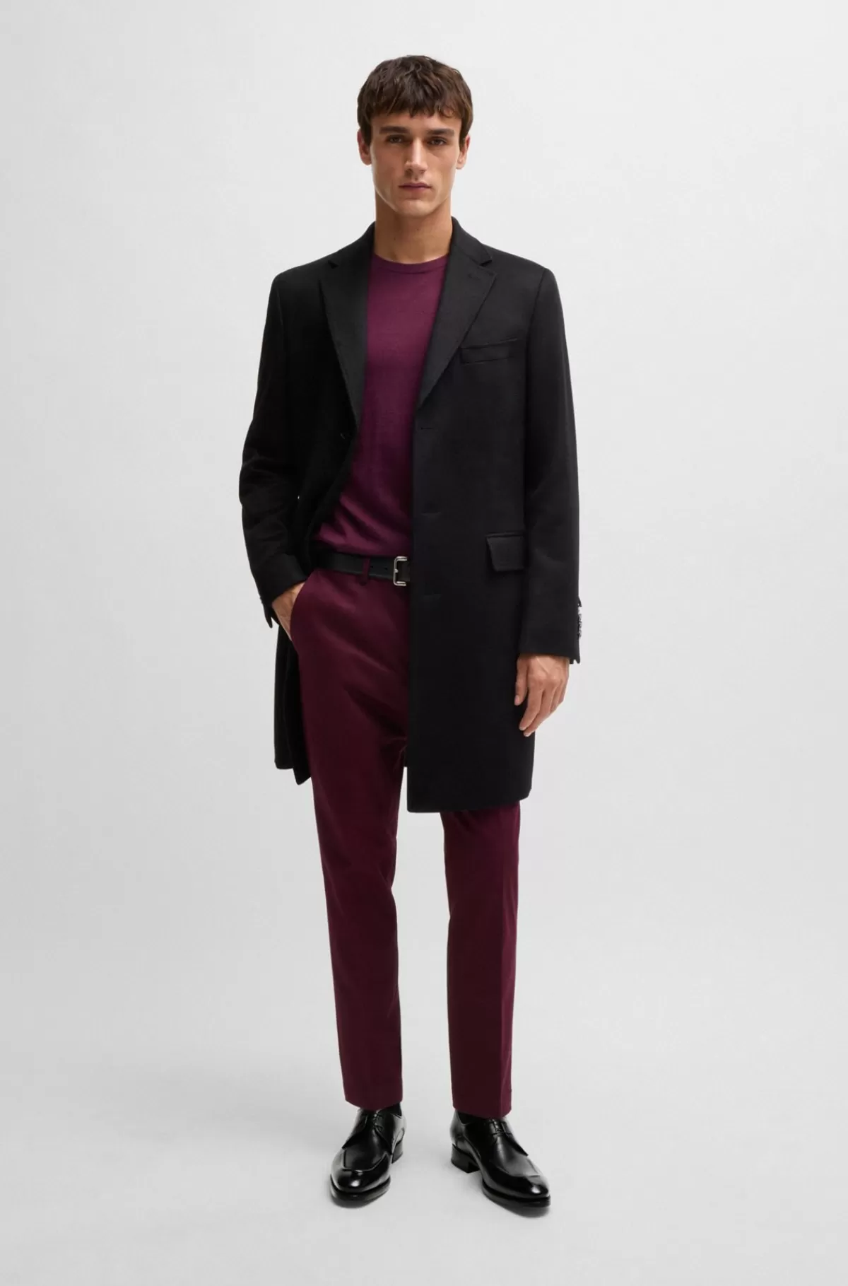 HUGO BOSS Derbysko I Læder Med Apron-toe Og Hældetalje Sort Outlet