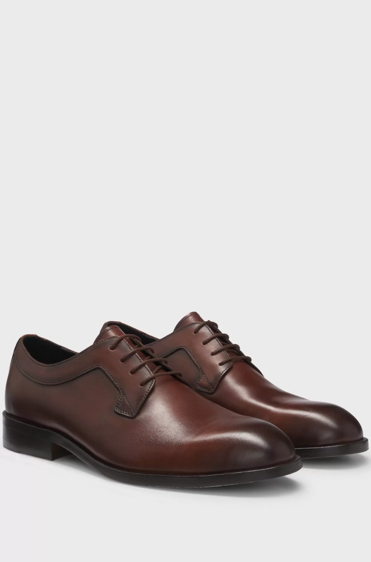 HUGO BOSS Derbysko I Læder Med Fleksibel Sål Brun Fashion