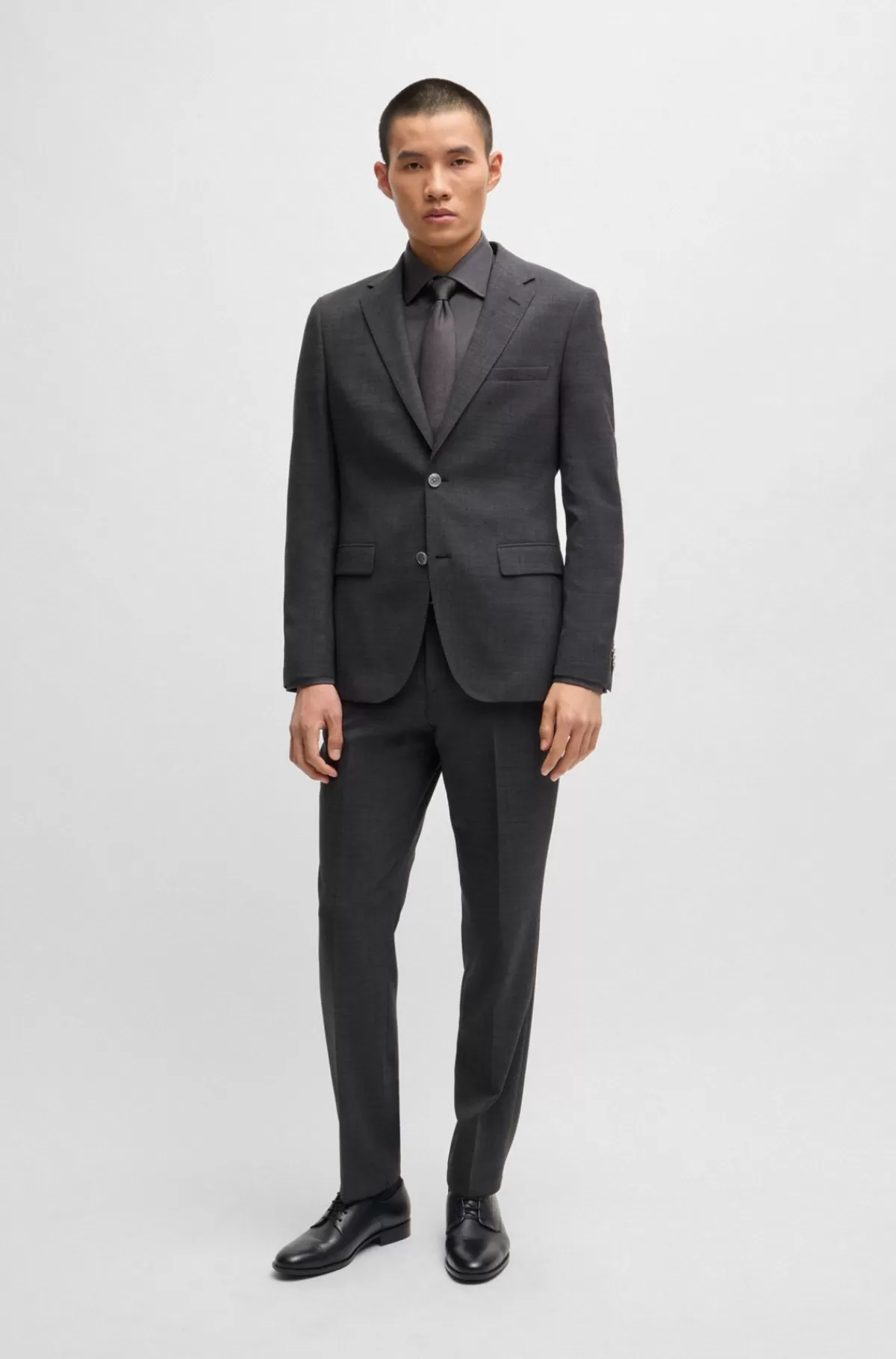 HUGO BOSS Derbysko I Læder Med Signaturkanter Sort Outlet