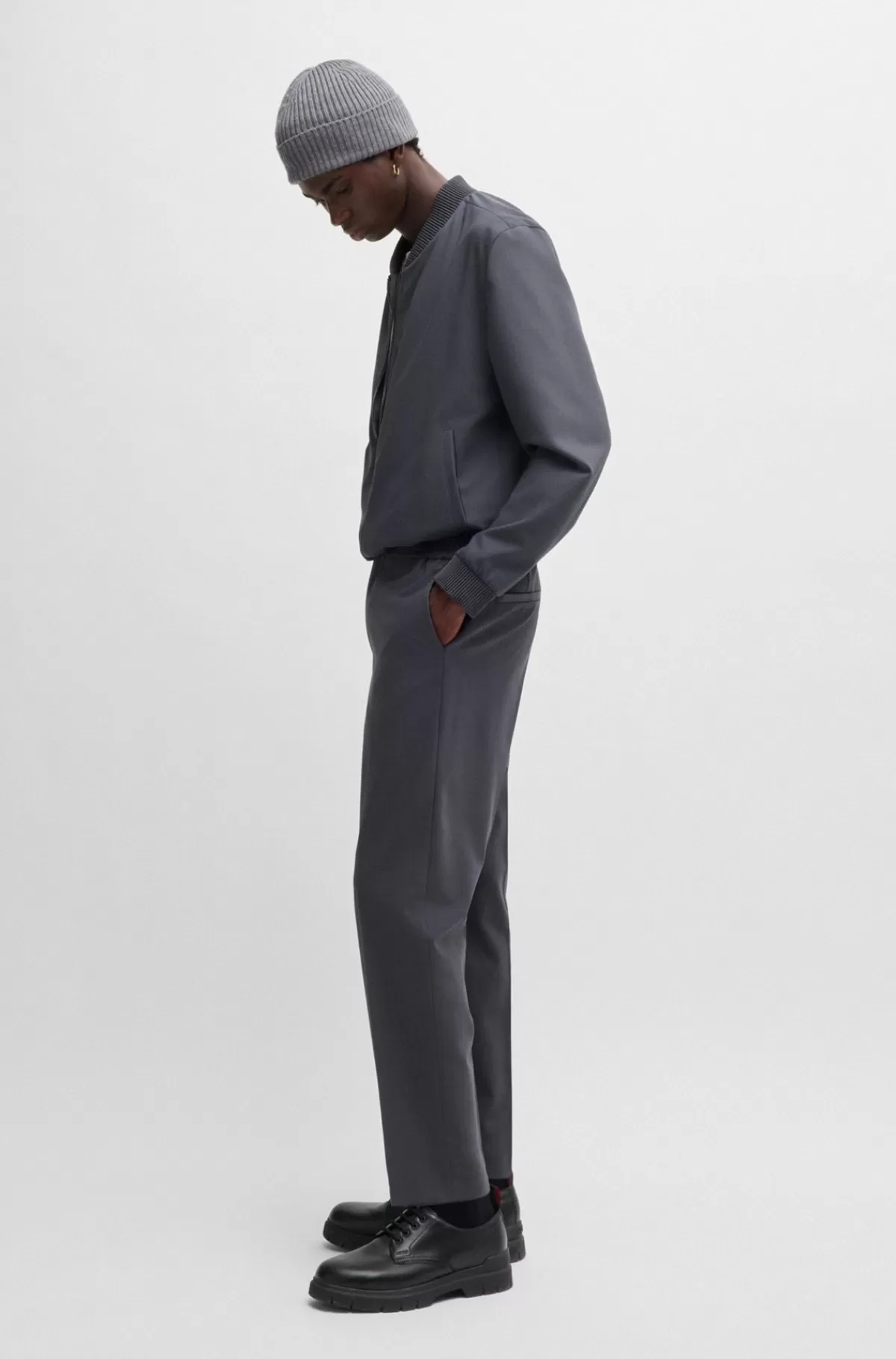 HUGO BOSS Derbysko I Læder Med Snørebånd Og Præget Logo Sort Cheap