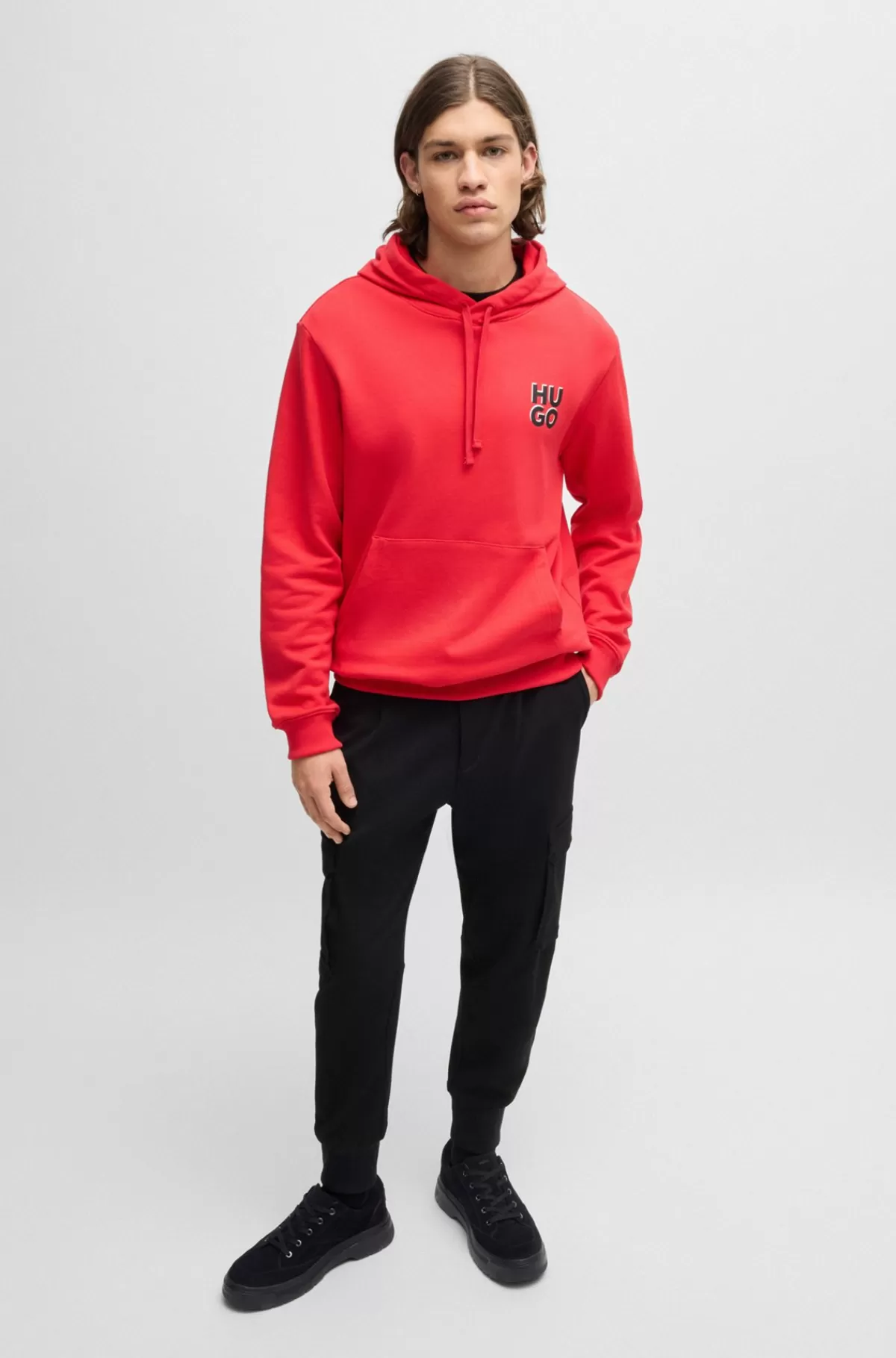 HUGO BOSS Derby-sko I Ruskind Med EVA-sål Sort Cheap