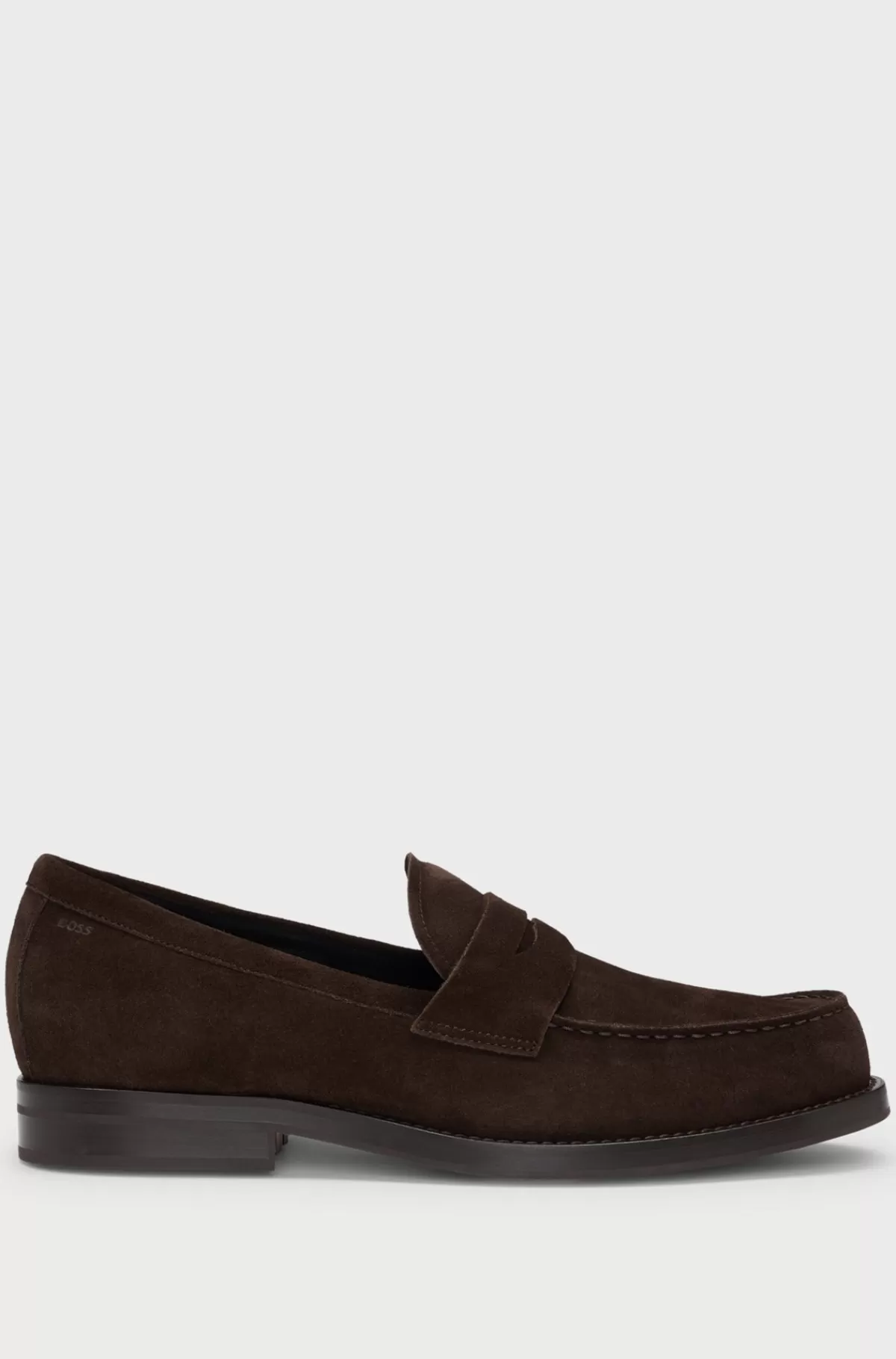 HUGO BOSS Dressletic-pennyloafers I Ruskind Mørkebrun Best Sale
