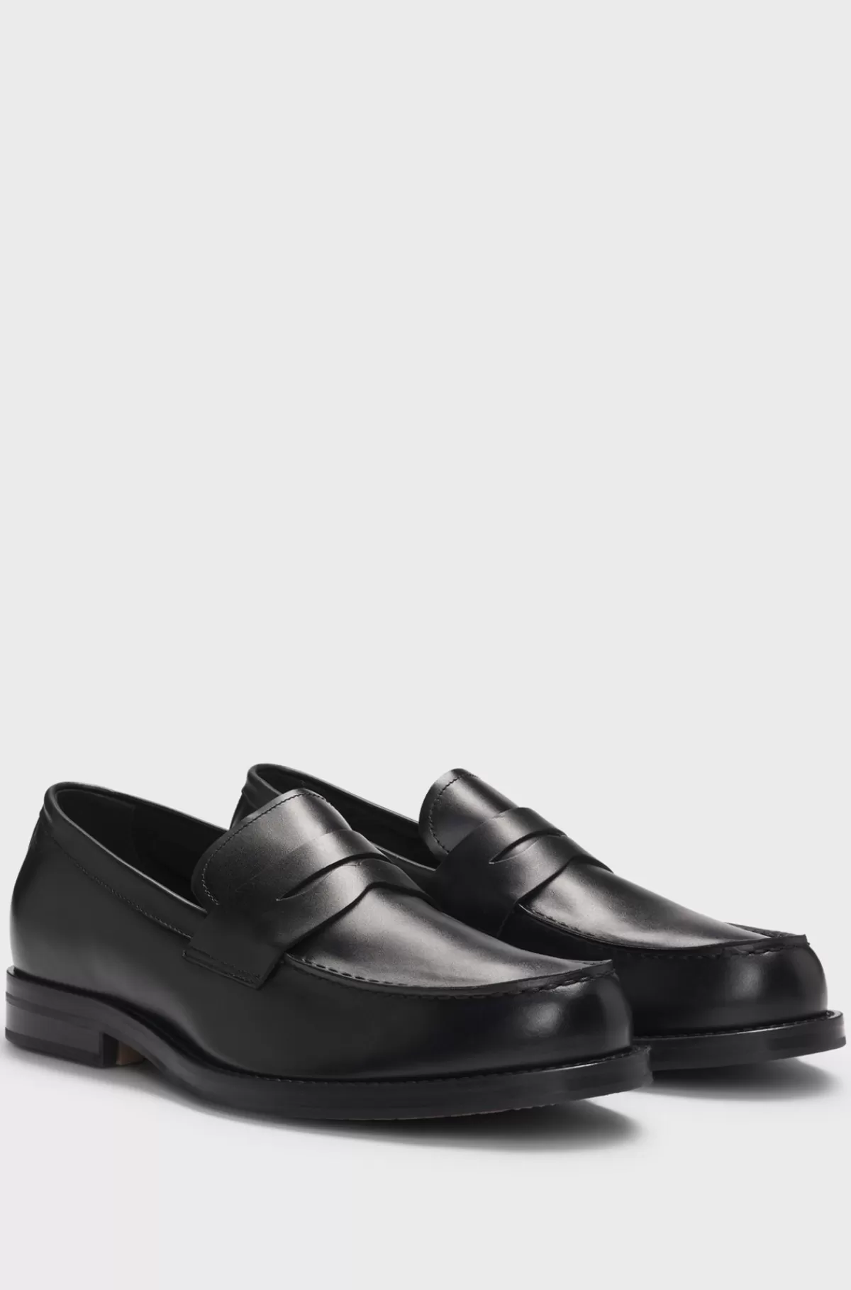 HUGO BOSS Dressletic-pennyloafers Med Slip-on I Læder Sort Fashion