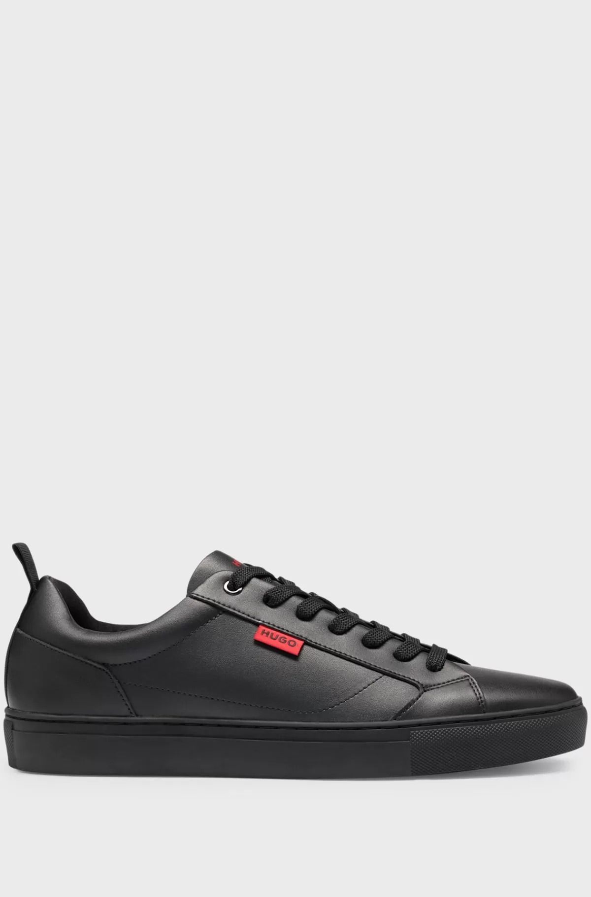 HUGO BOSS Faux-leather Trainers With Red Logo Flag Sort Outlet
