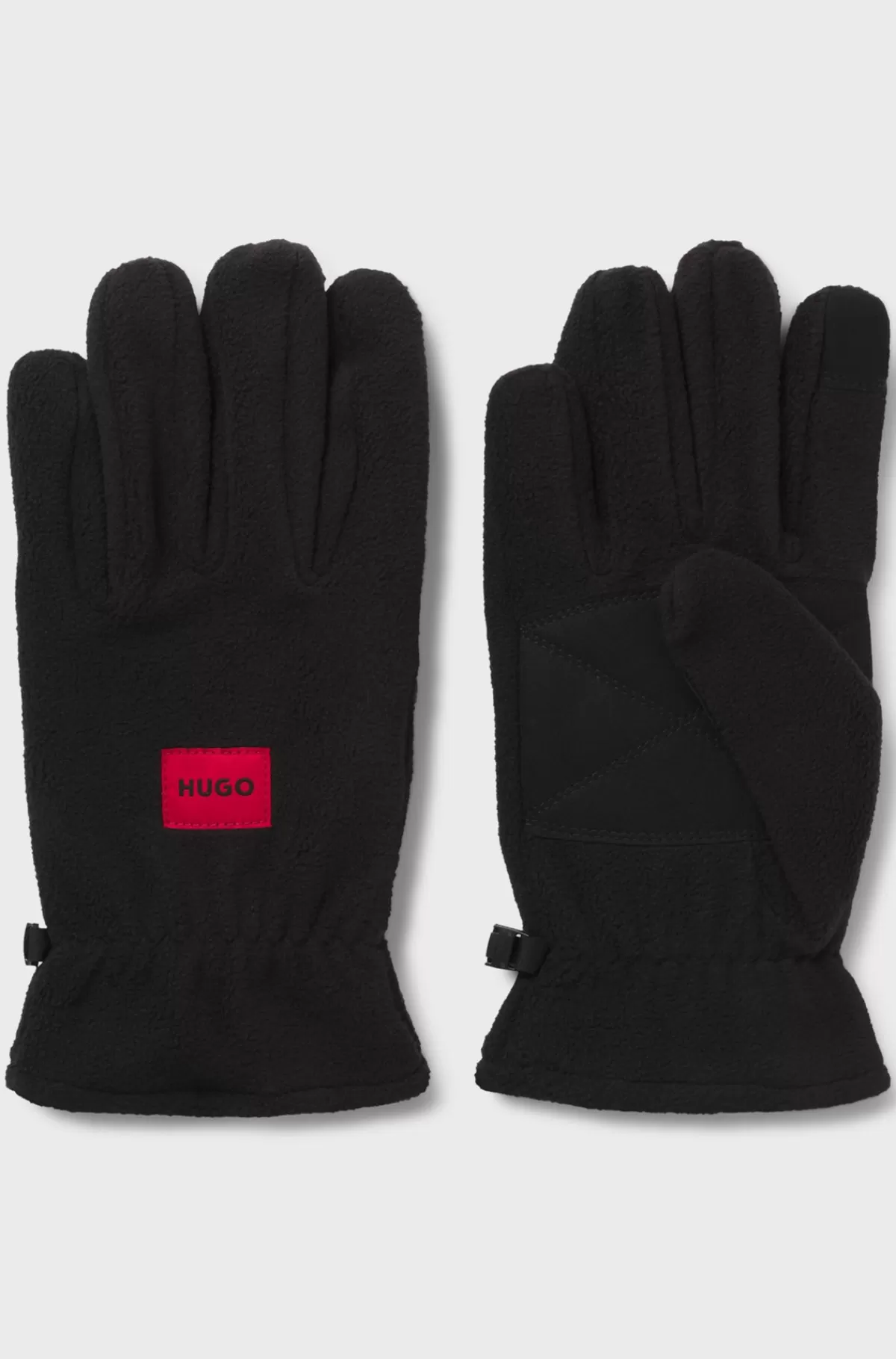 HUGO BOSS Fleecehandsker Med Rødt Logomærkat Sort Discount