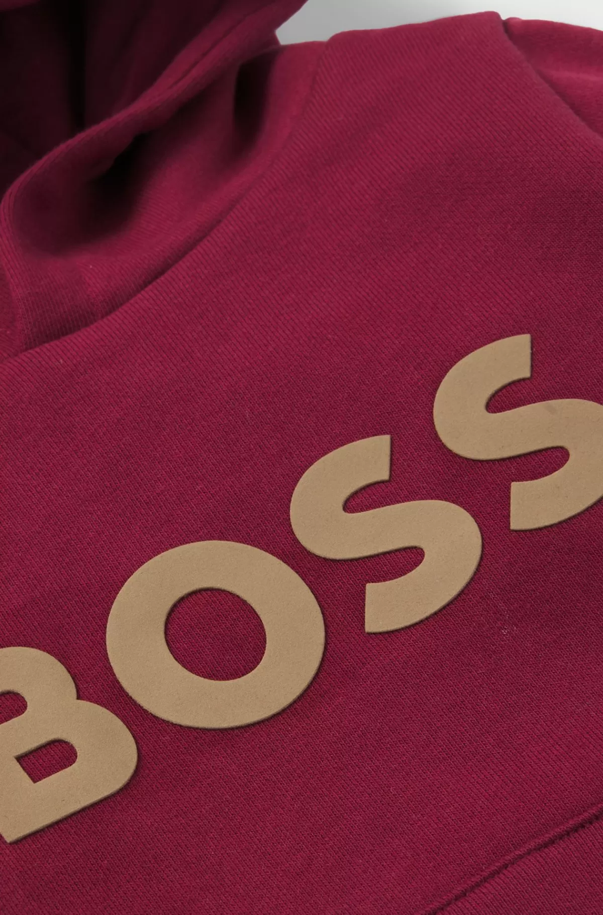 HUGO BOSS Fleecehættetrøje Til Børn Med Logodetalje Mørkerød Cheap