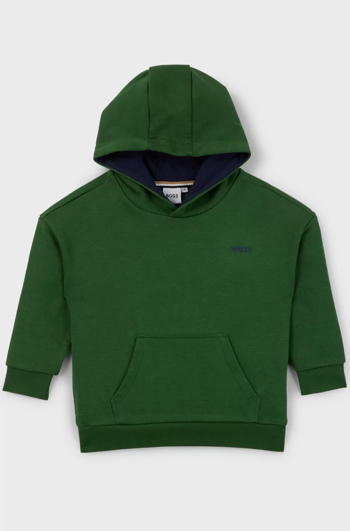 HUGO BOSS Fleecehættetrøje Til Børn Med Logoer Og Grafik Mørkegrøn Shop