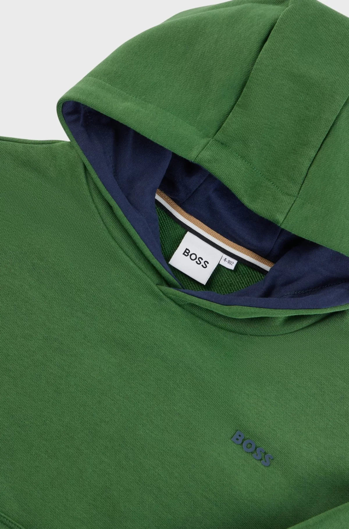 HUGO BOSS Fleecehættetrøje Til Børn Med Logoer Og Grafik Mørkegrøn Shop