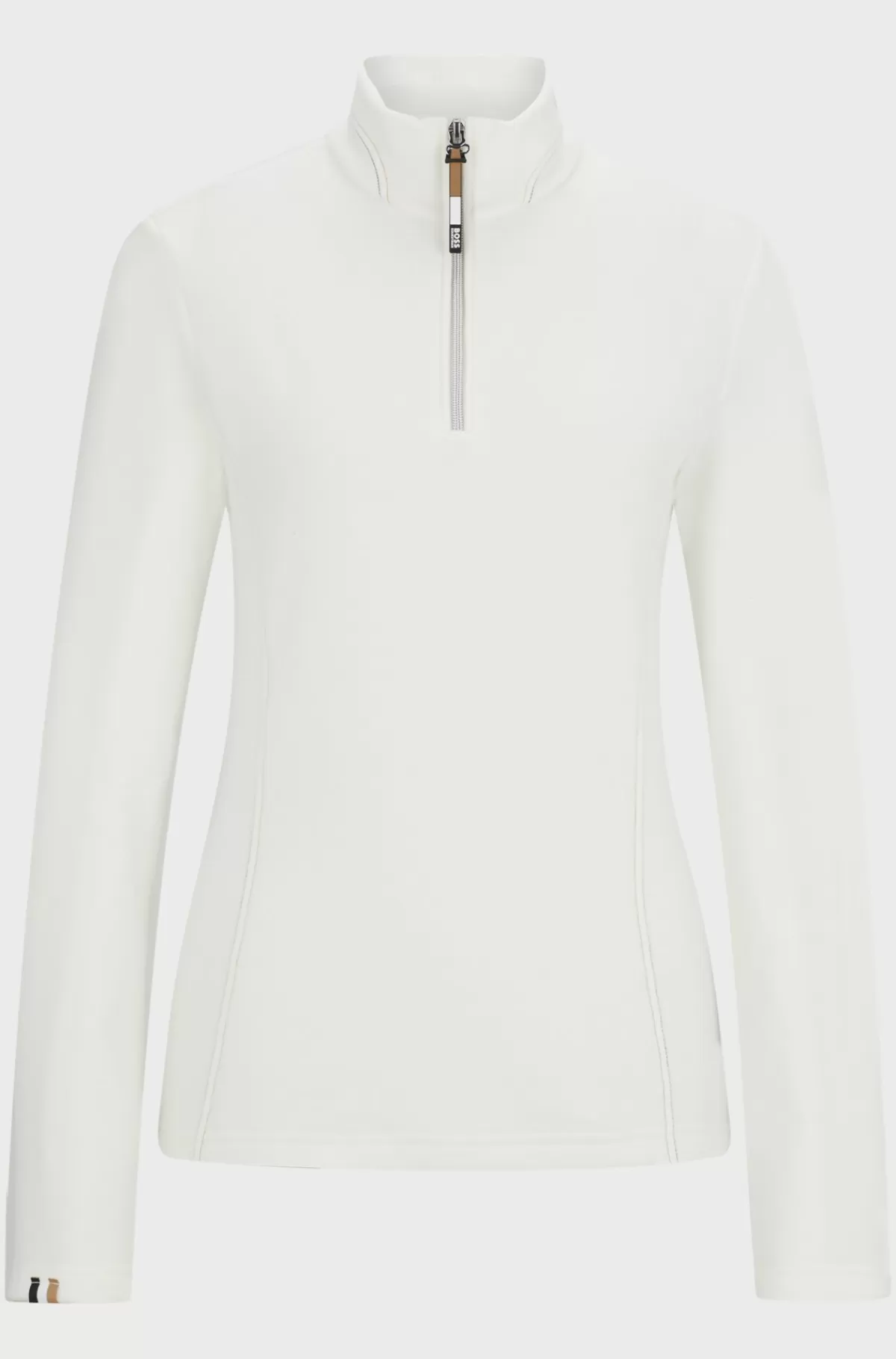 HUGO BOSS Fleecetrøje Til Hestesport Med Lynlåshals I Ultralet Stof Hvid Online