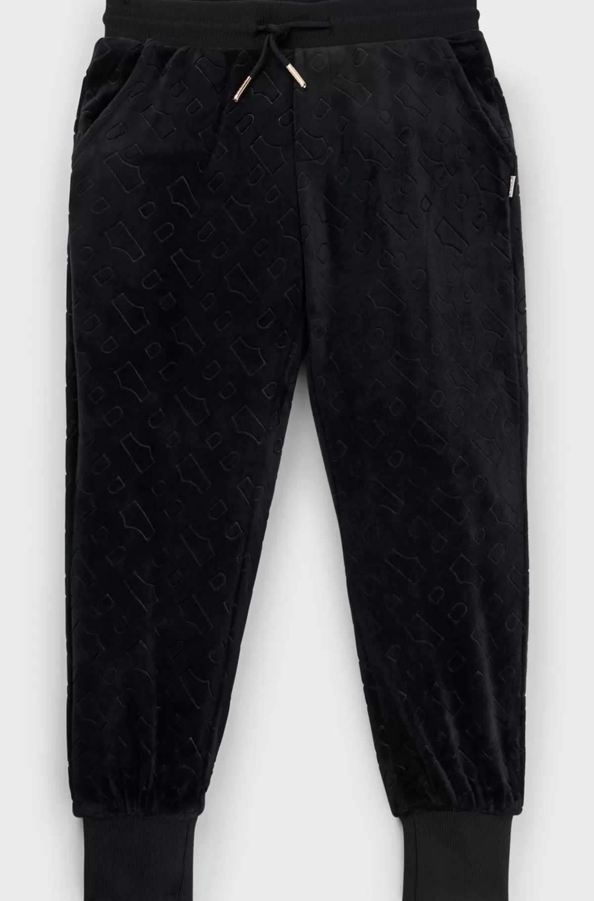 HUGO BOSS Fløjlsbukser Til Børn Med Præget Monogram Sort Store