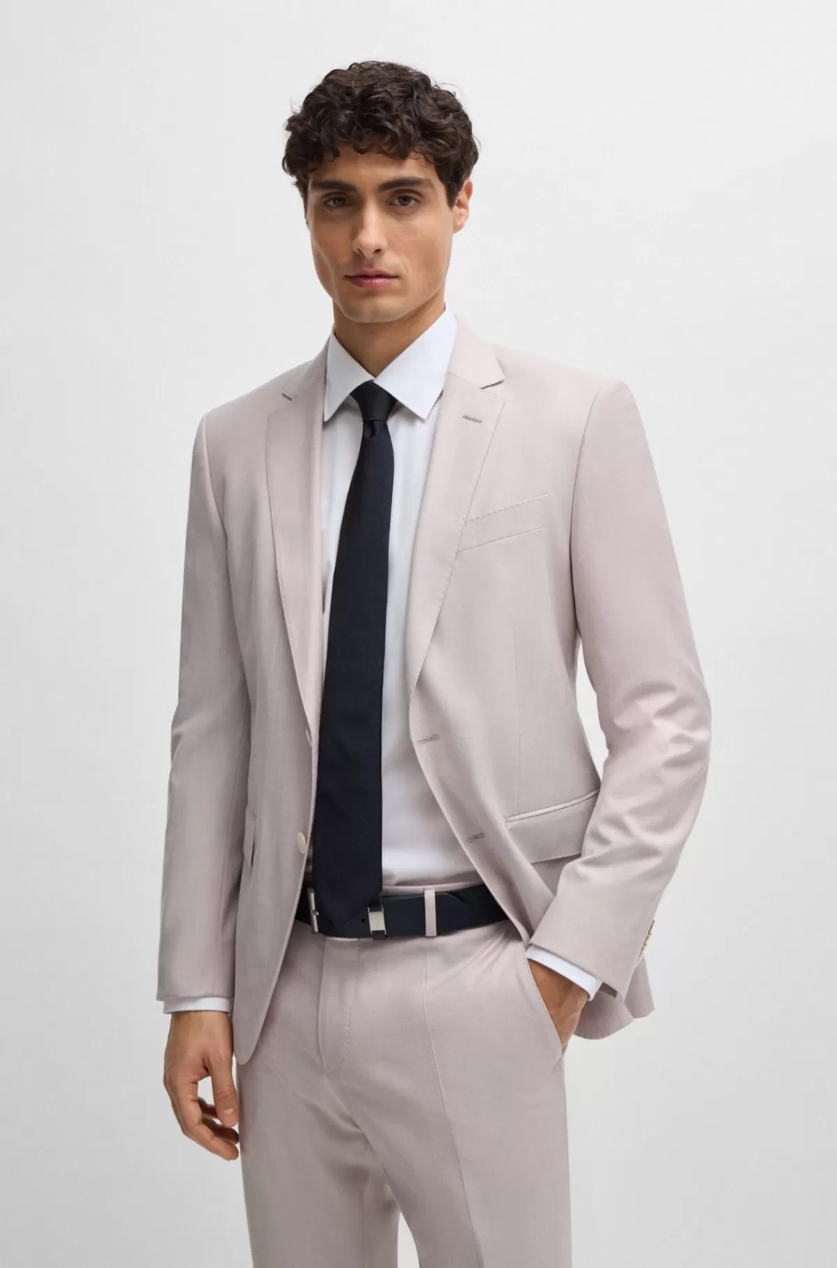 HUGO BOSS Formelt Slips I Silkejacquard Mørkeblå Best Sale