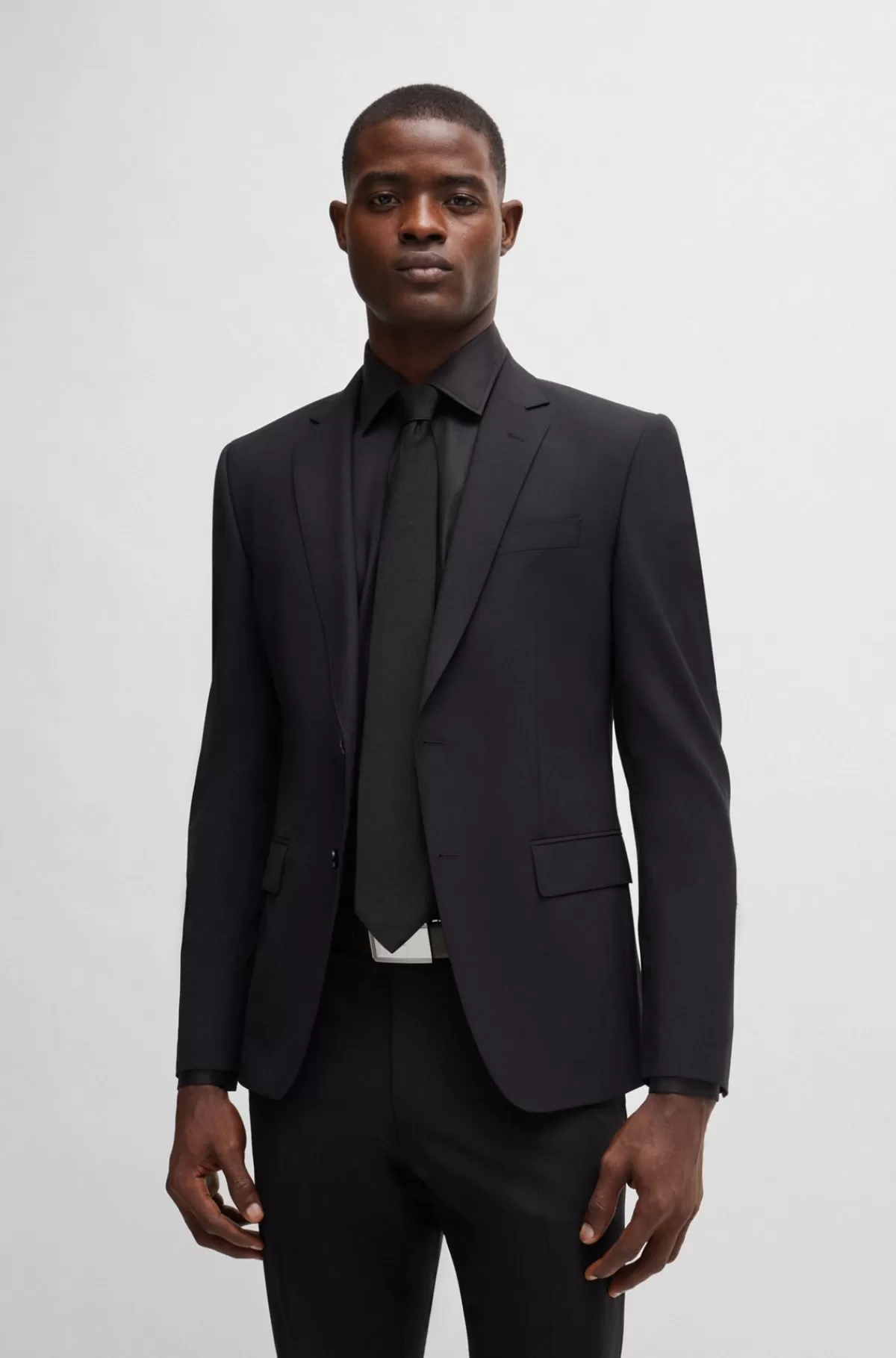 HUGO BOSS Formelt Slips I Silkejacquard Sort Cheap