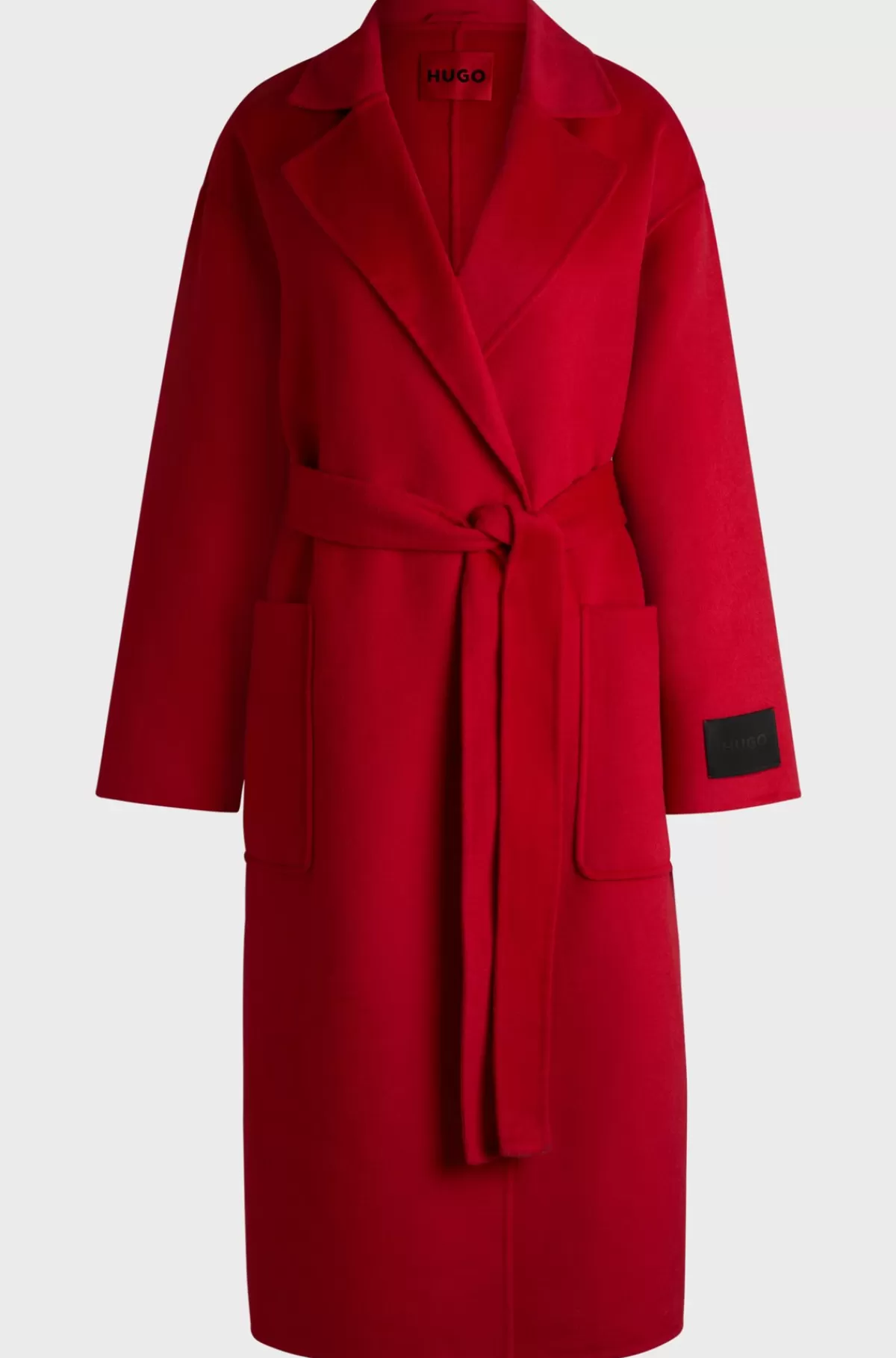 HUGO BOSS Frakke Med Oversize Fit Og Bindebælte Rød Fashion