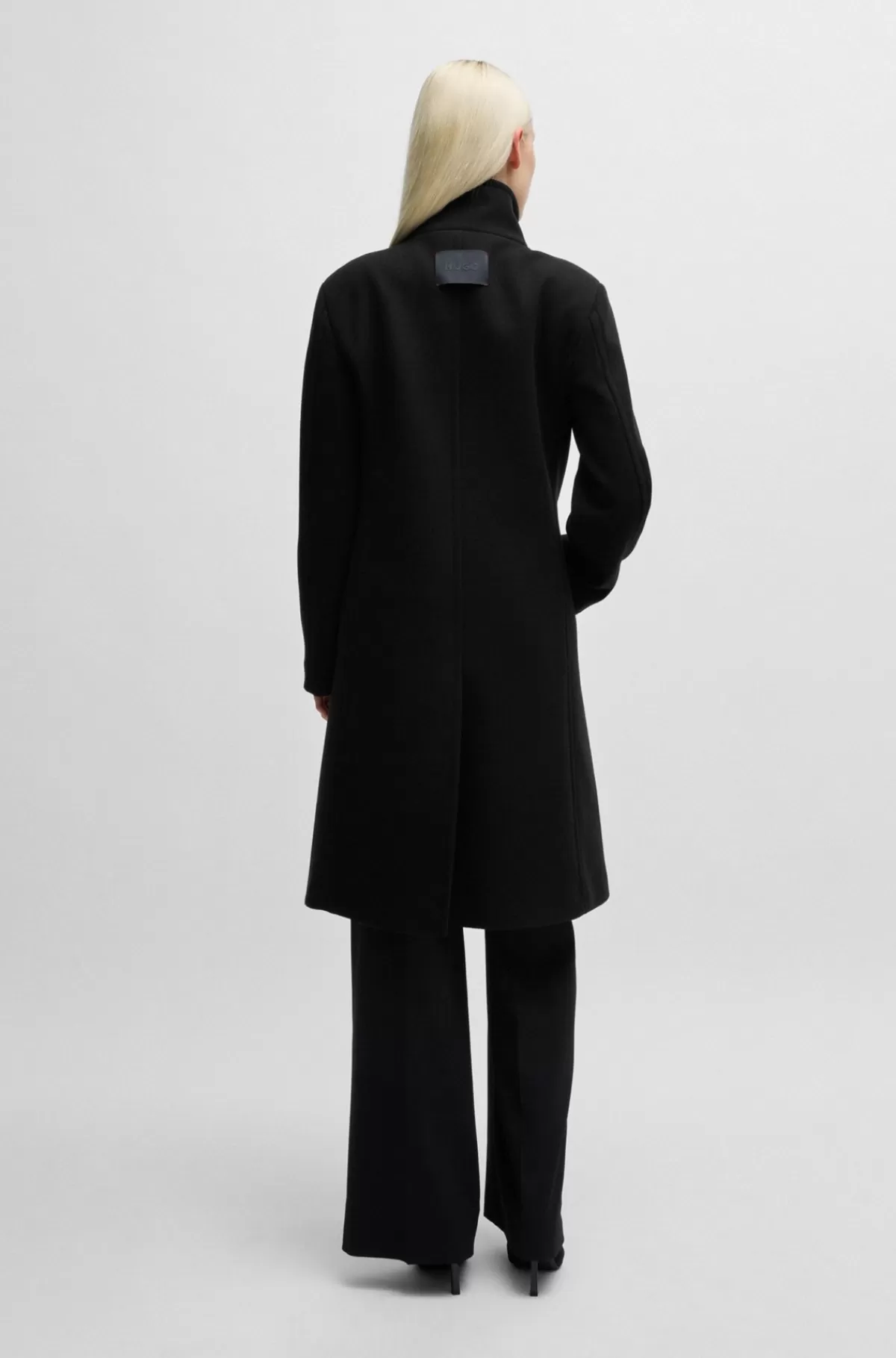 HUGO BOSS Frakke Med Regular Fit Og Skjult Lukning Sort Flash Sale