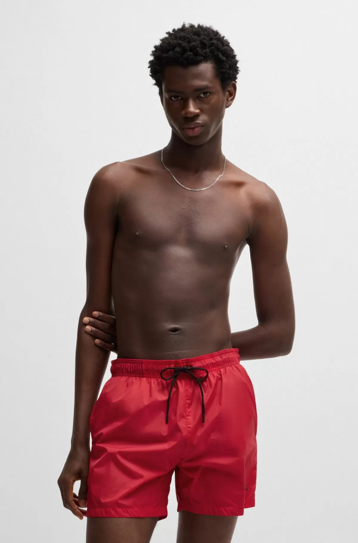 HUGO BOSS Fuldt Forede Badeshorts Med Kontrastlogo Rød Best Sale