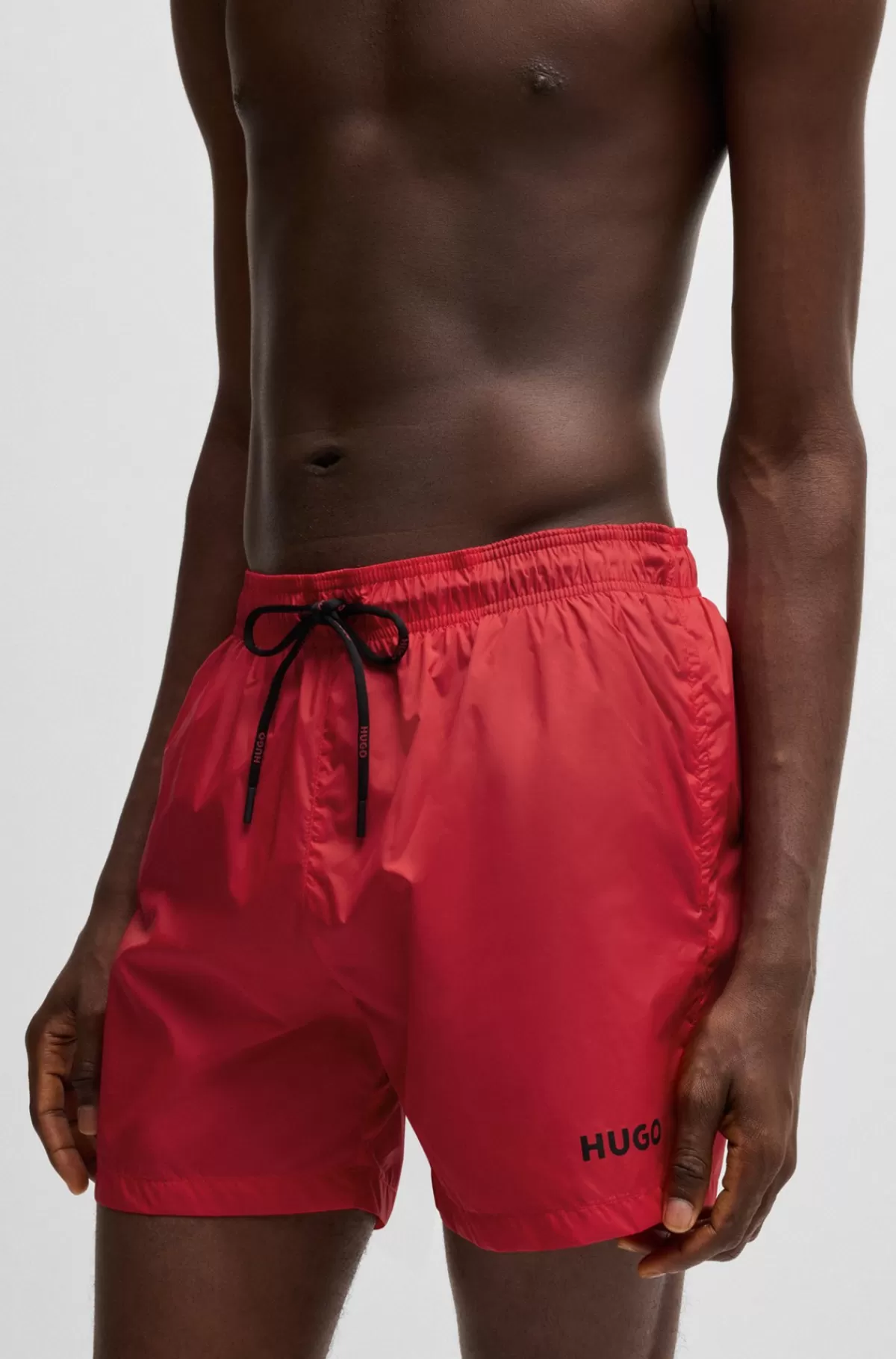 HUGO BOSS Fuldt Forede Badeshorts Med Kontrastlogo Rød Best Sale