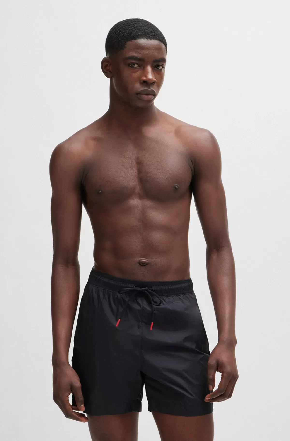 HUGO BOSS Fuldt Forede Badeshorts Med Logobånd Sort New