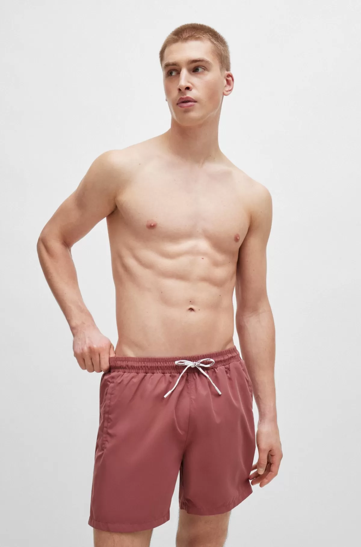 HUGO BOSS Fuldt Forede Badeshorts Med Logoprint Lyserød Fashion