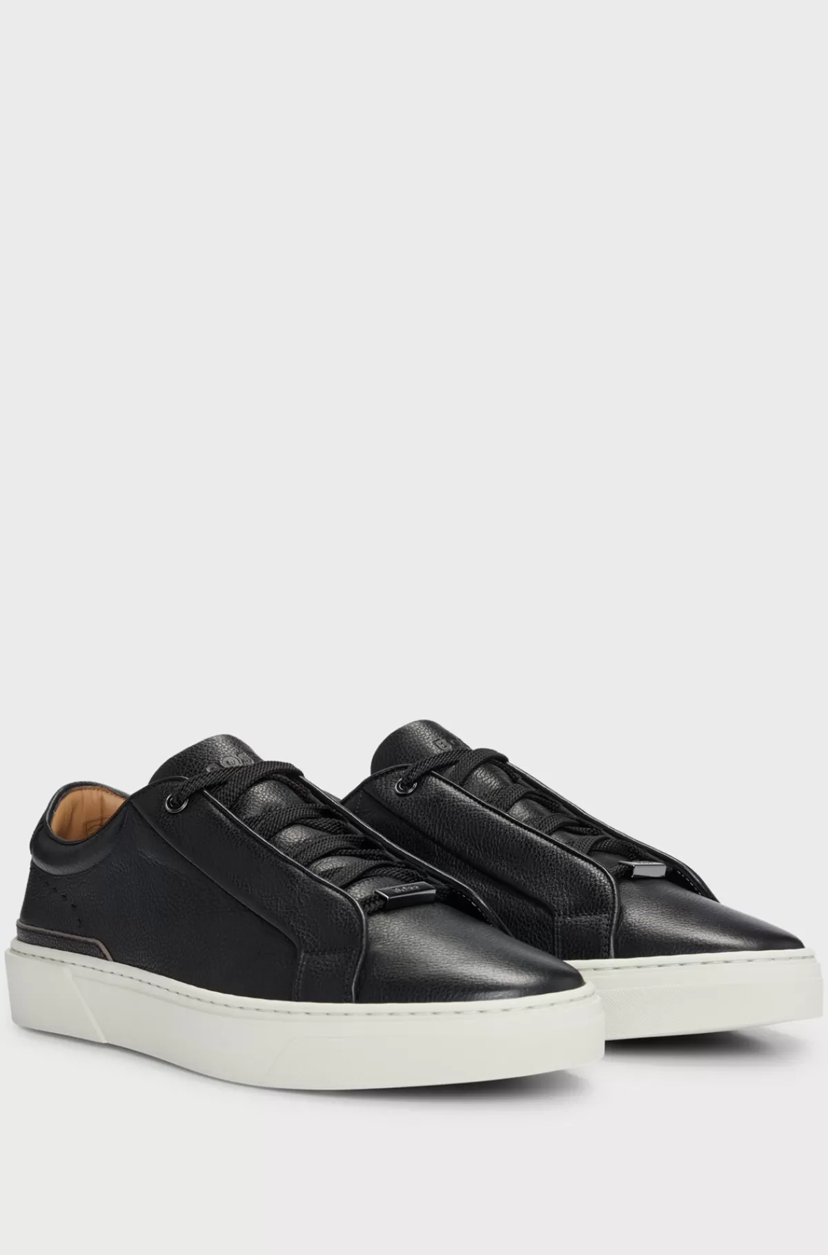 HUGO BOSS Gary Sneakers I Narvlæder Med Brandede Metalsnørehuller Sort Cheap