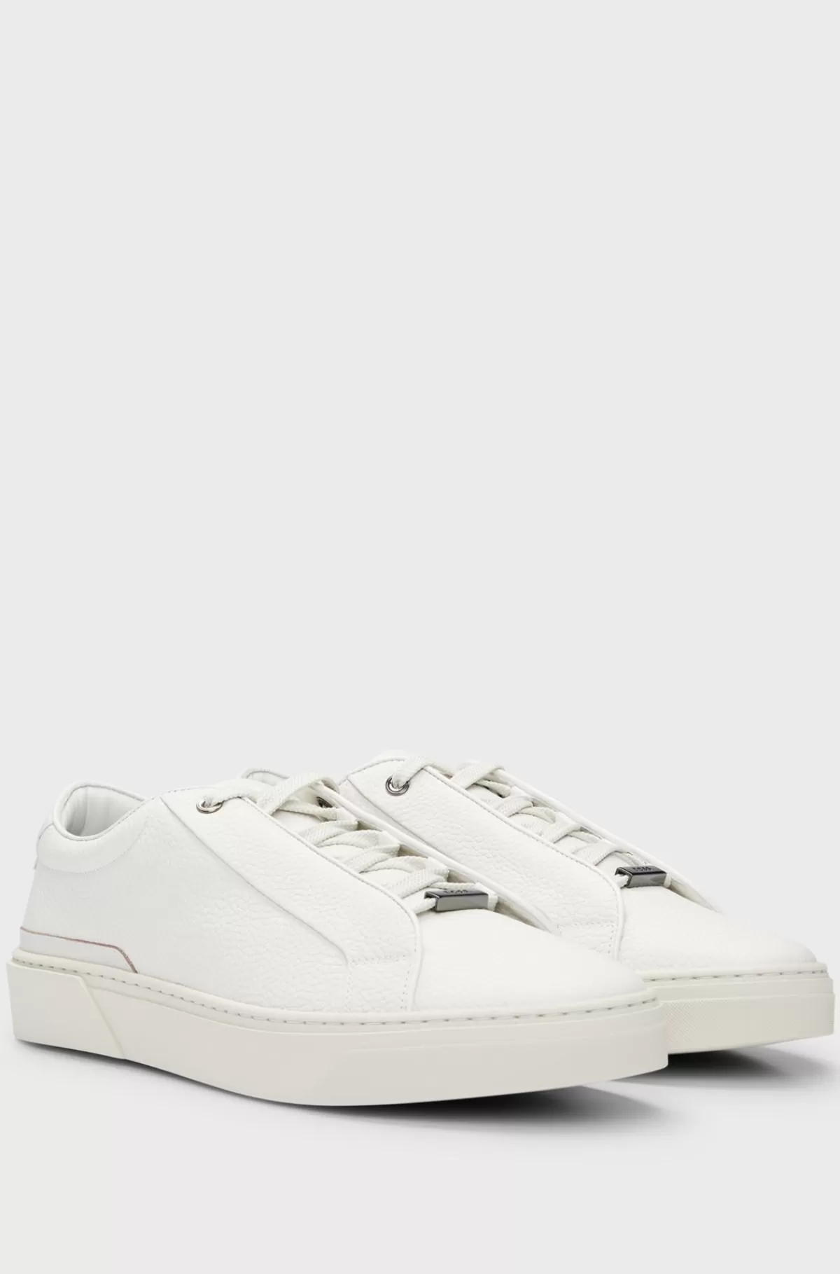 HUGO BOSS Gary Sneakers I Narvlæder Og Snørebåndshuller Med Logo Hvid Online
