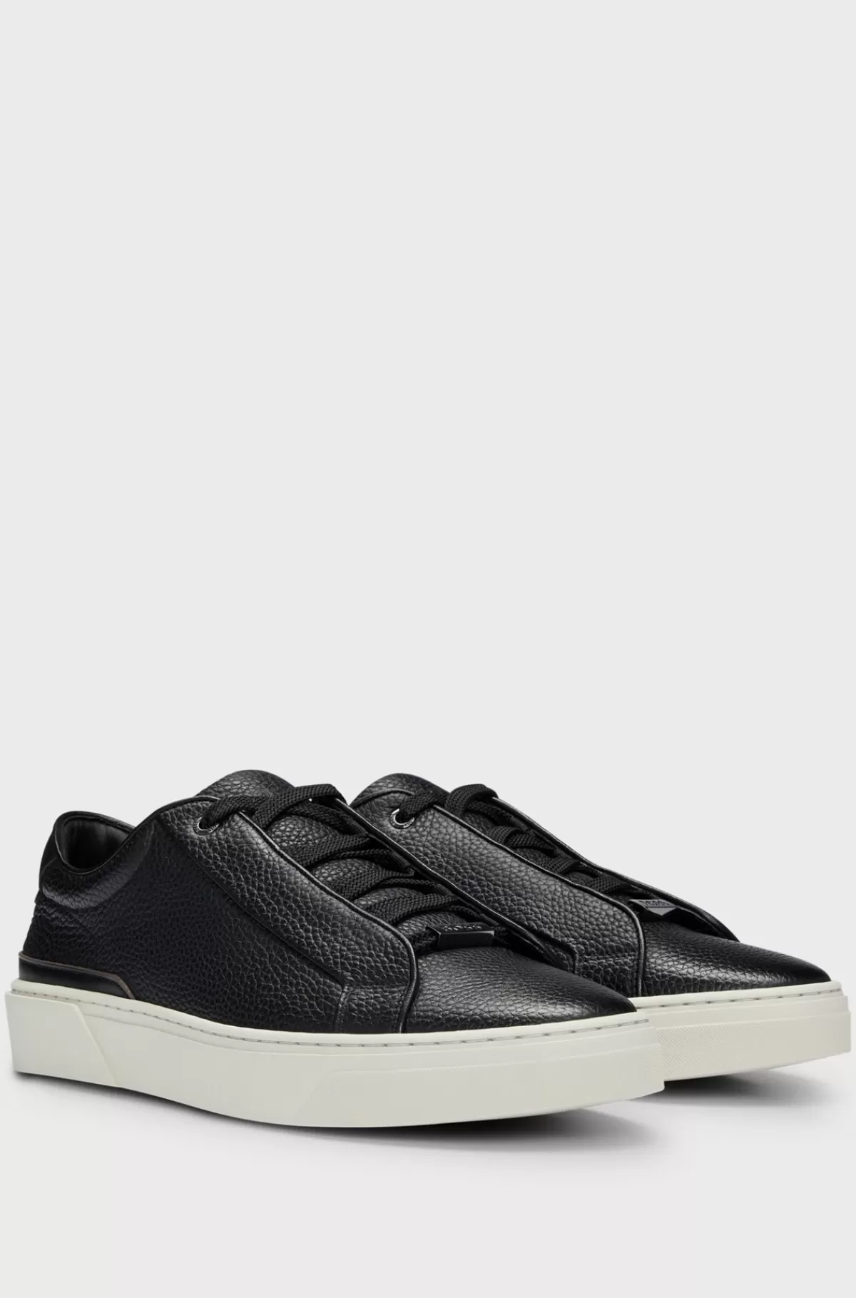HUGO BOSS Gary Sneakers I Narvlæder Og Snørebåndshuller Med Logo Sort Hot