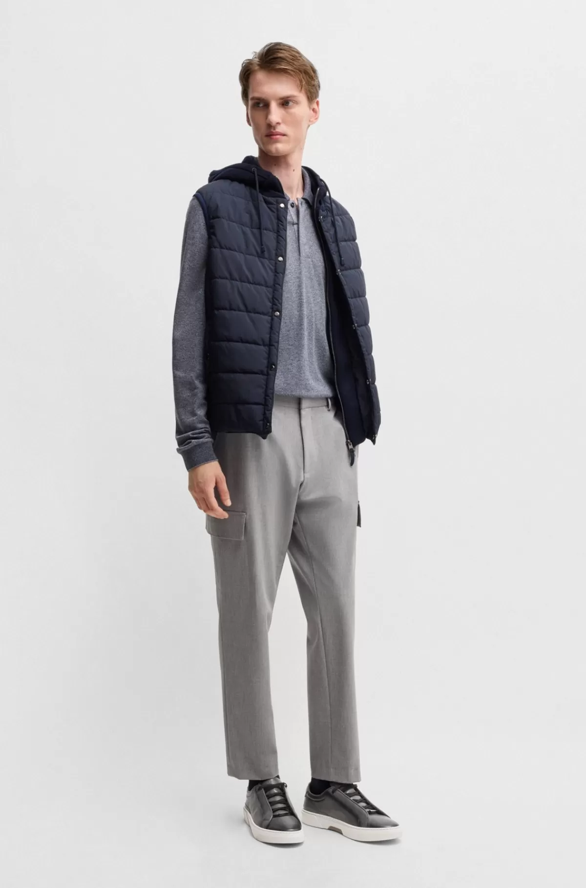 HUGO BOSS Gary-sneakers Med Lav Profil I Poleret Læder Mørkegrå Best