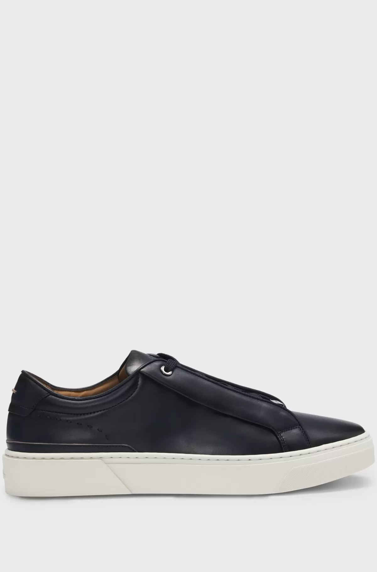 HUGO BOSS Gary-sneakers Med Lav Profil I Poleret Læder Mørkeblå Fashion