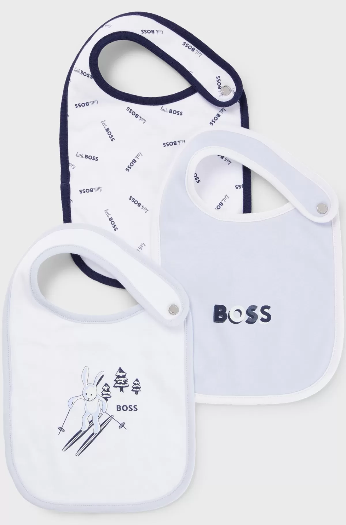 HUGO BOSS Gaveæske Med Et Sæt Af Tre Logo-hagesmække Til Babyer Lyseblå Best Sale