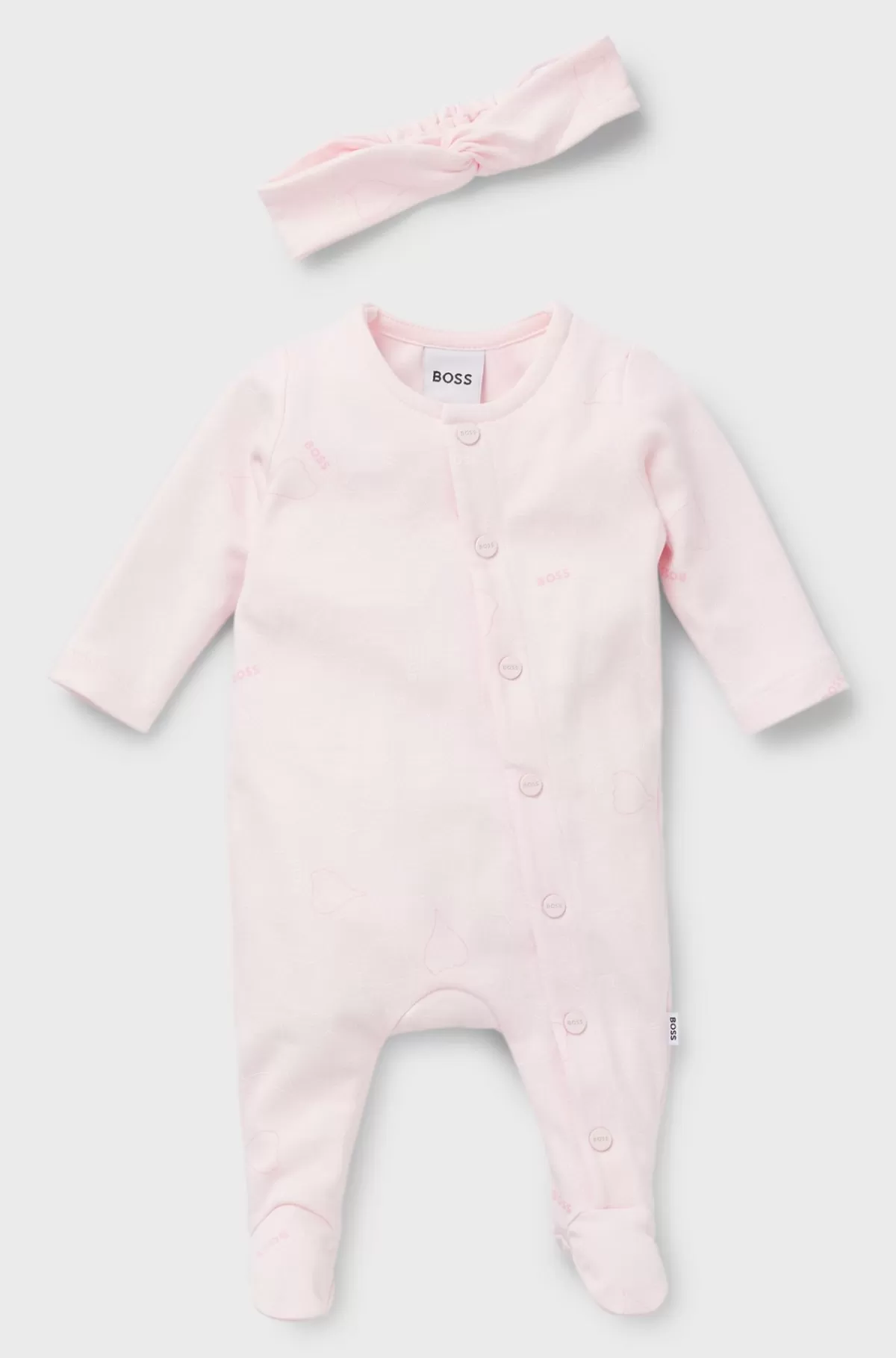 HUGO BOSS Gaveæske Med Natdragt Og Pandebånd Til Babyer Lys pink Fashion
