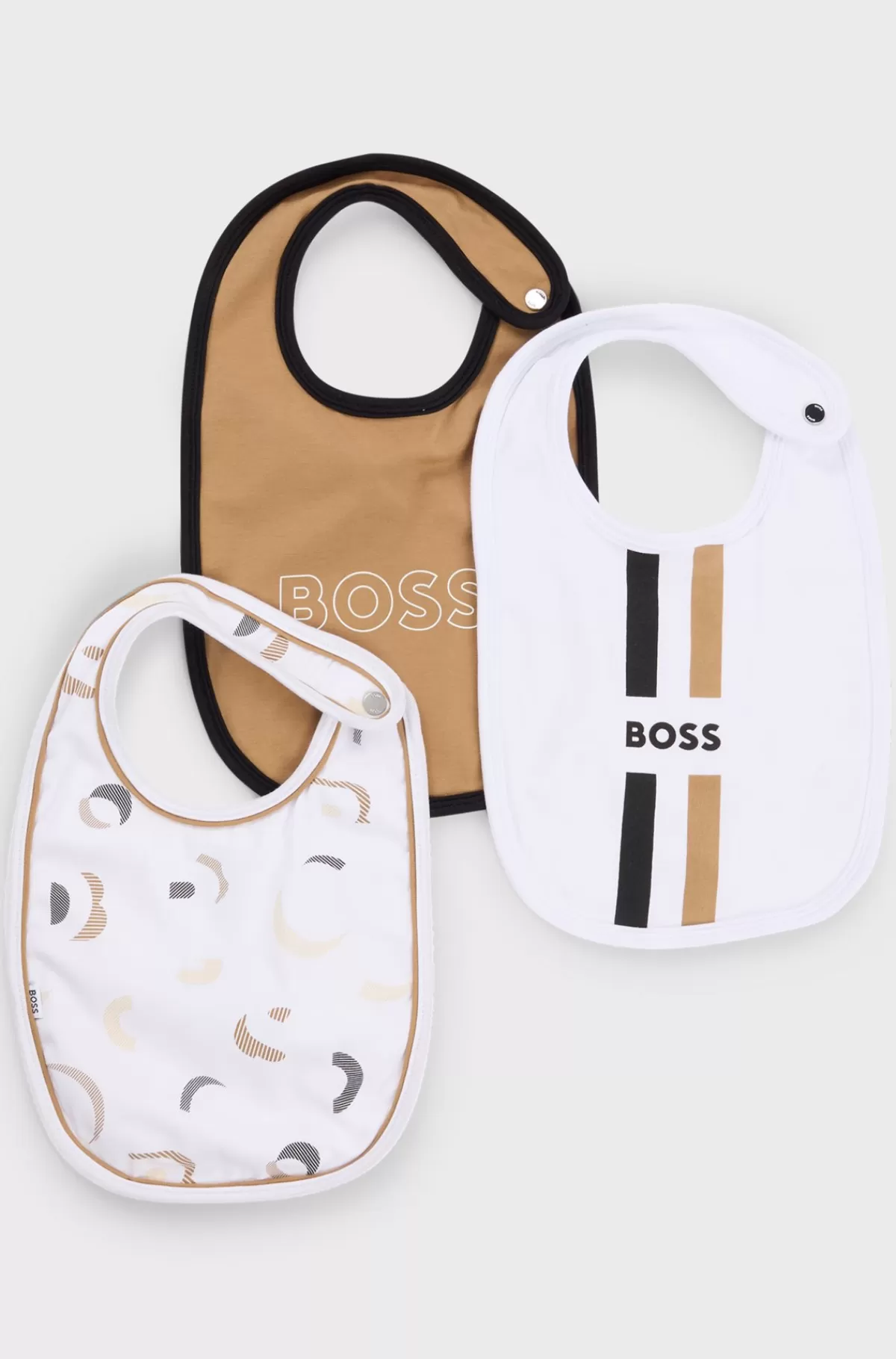 HUGO BOSS Gaveæske Med Tre Bomuldshagesmække Til Babyer Hvid New