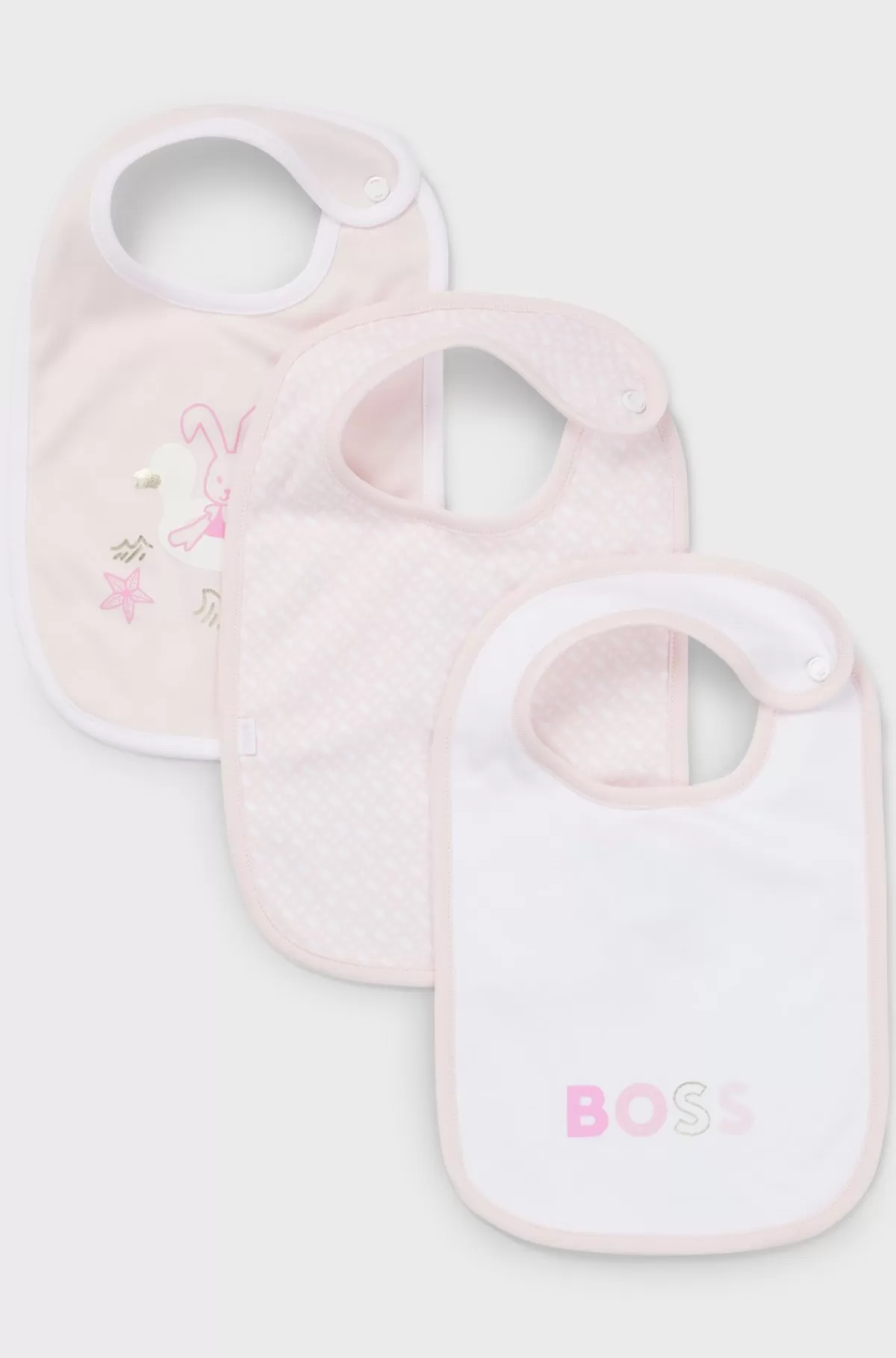 HUGO BOSS Gaveæske Med Tre Hagesmække I Bomuld Til Babyer Lys pink Discount