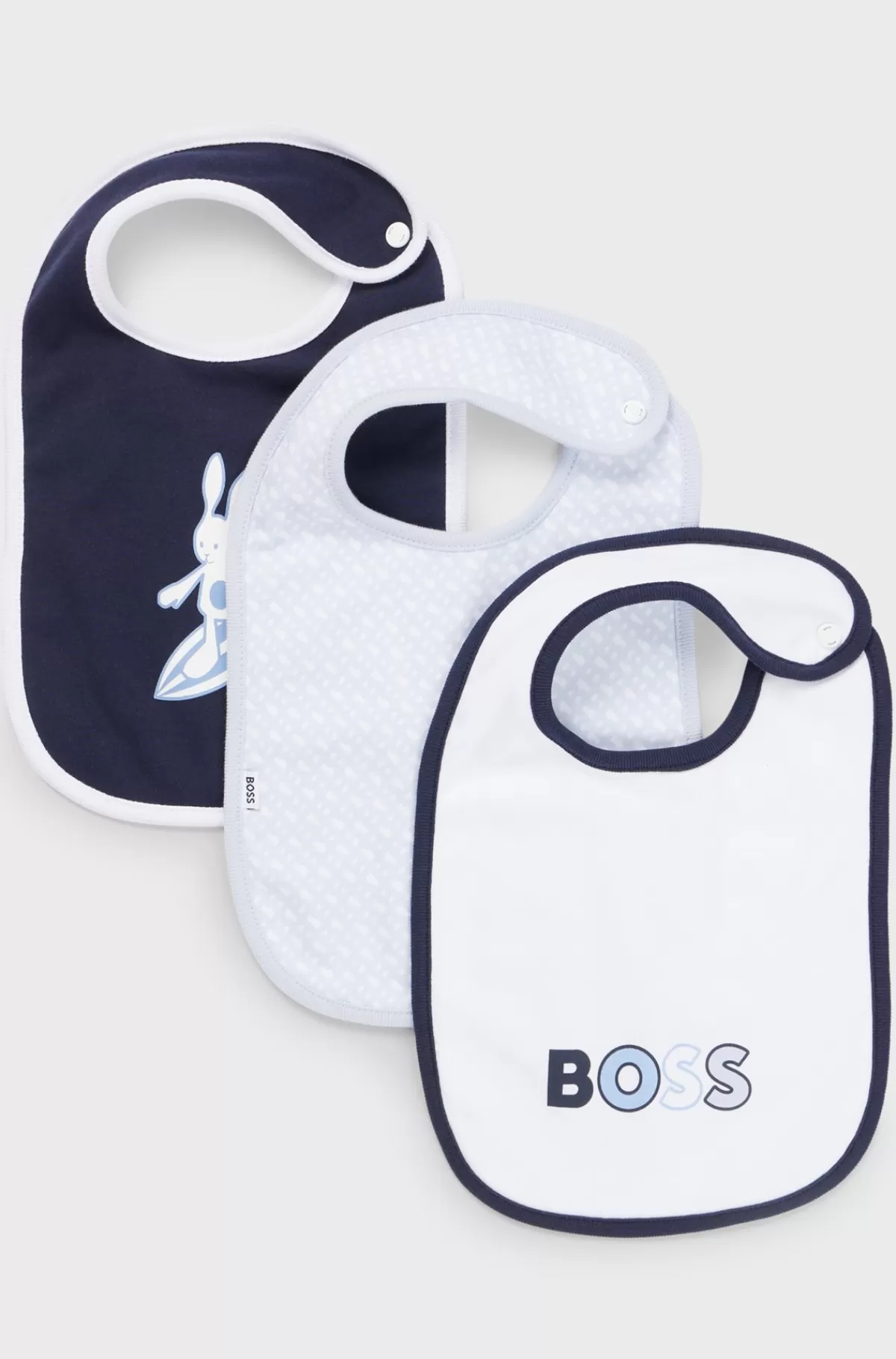 HUGO BOSS Gaveæske Med Tre Hagesmække Til Babyer I Bomuld Mørkeblå Sale