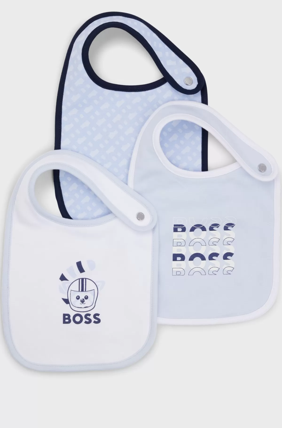 HUGO BOSS Gaveæske Med Tre Par Bomuldshagesmække Til Babyer Lyseblå Clearance