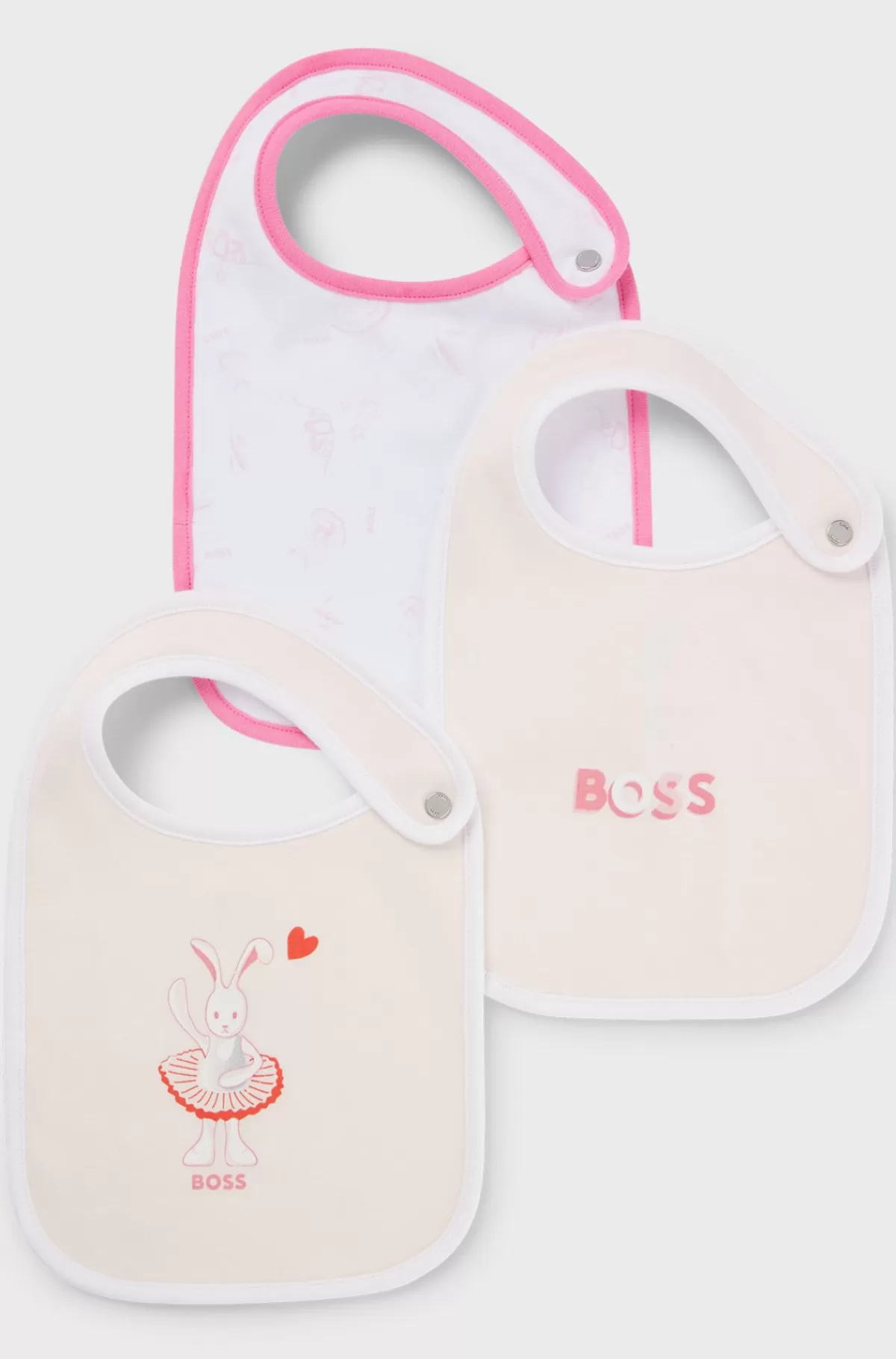 HUGO BOSS Gaveæske Med Tre Sæt Logo-hagesmække Til Babyer Lys pink New