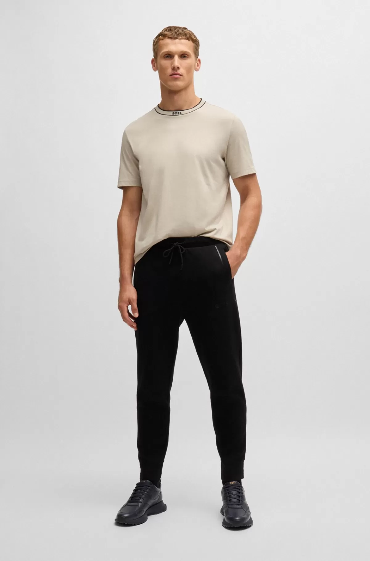 HUGO BOSS GORE-TEX Vandtætte Sneakers Med Snørebånd I Poleret Læder Mørkeblå Best Sale