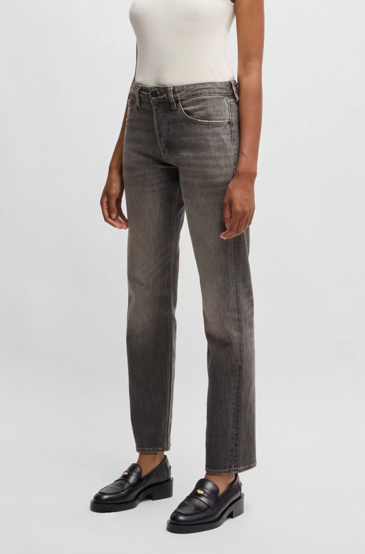 HUGO BOSS Grå Jeans I Denim Med Stræk Mørkegrå Best Sale