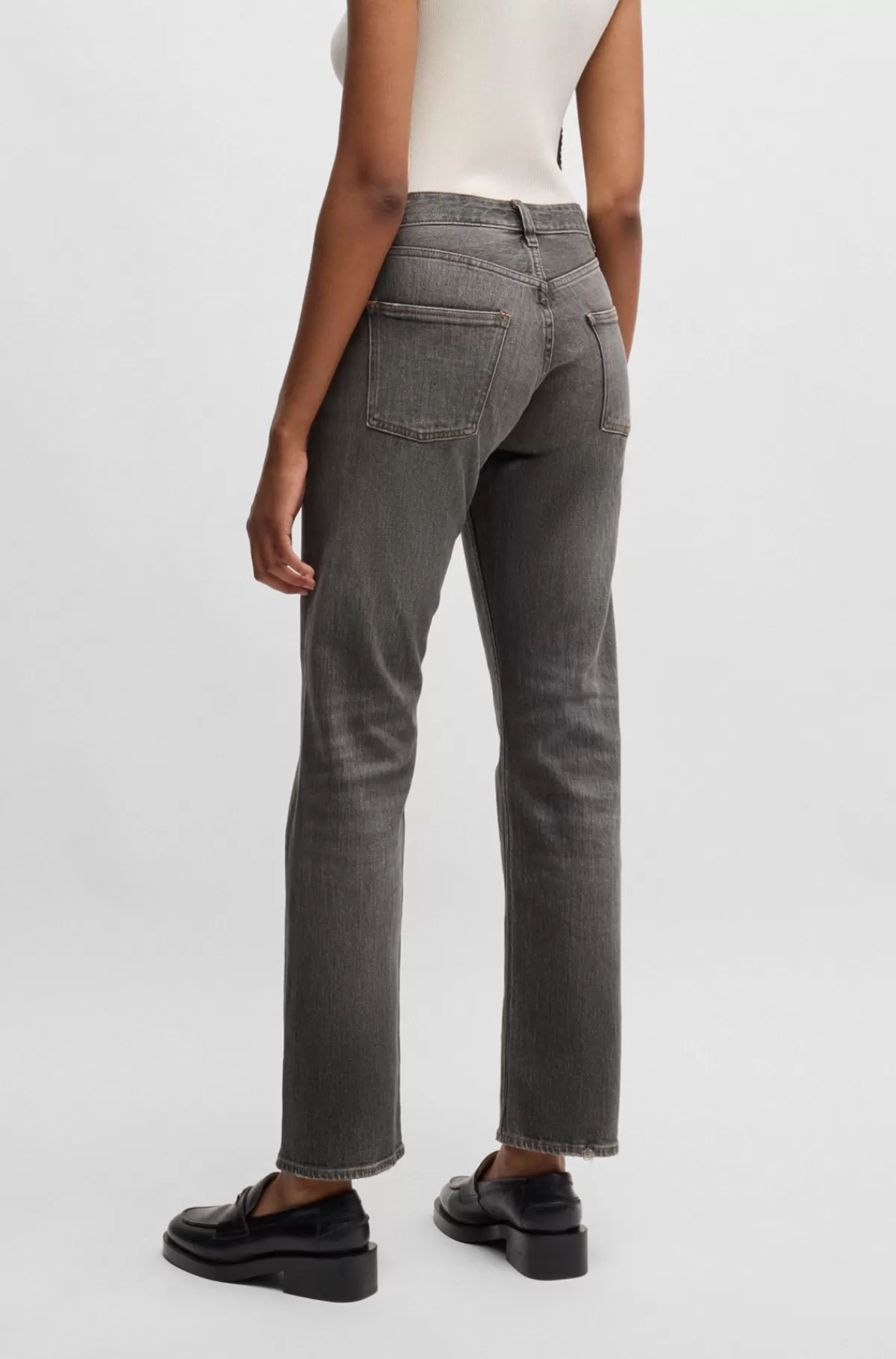 HUGO BOSS Grå Jeans I Denim Med Stræk Mørkegrå Best Sale