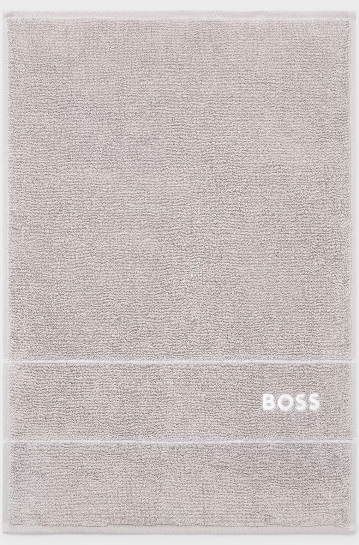 HUGO BOSS Gæstehåndklæde I Bomuld Med Hvidt Logobroderi Grå Best