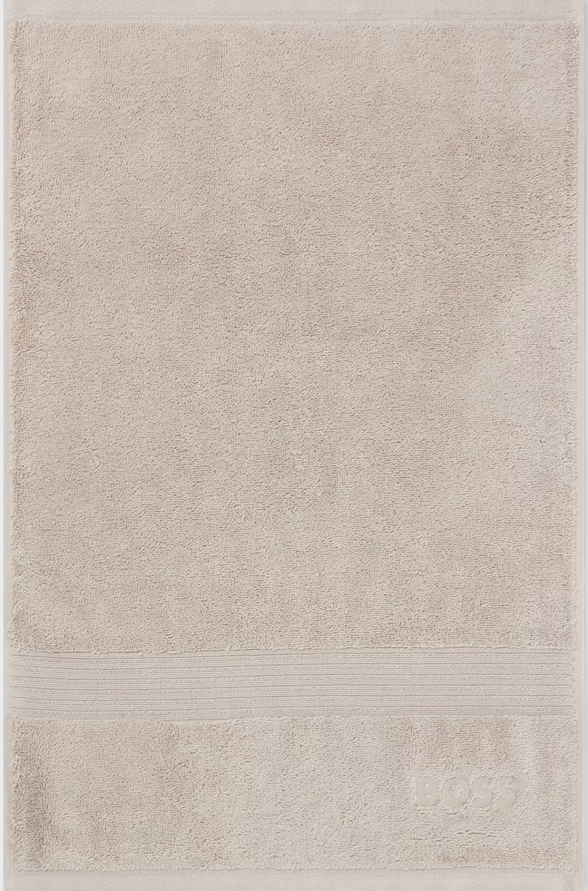HUGO BOSS Gæstehåndklæde I ægæisk Bomuld Med Tone-i-tone-logo Beige Hot