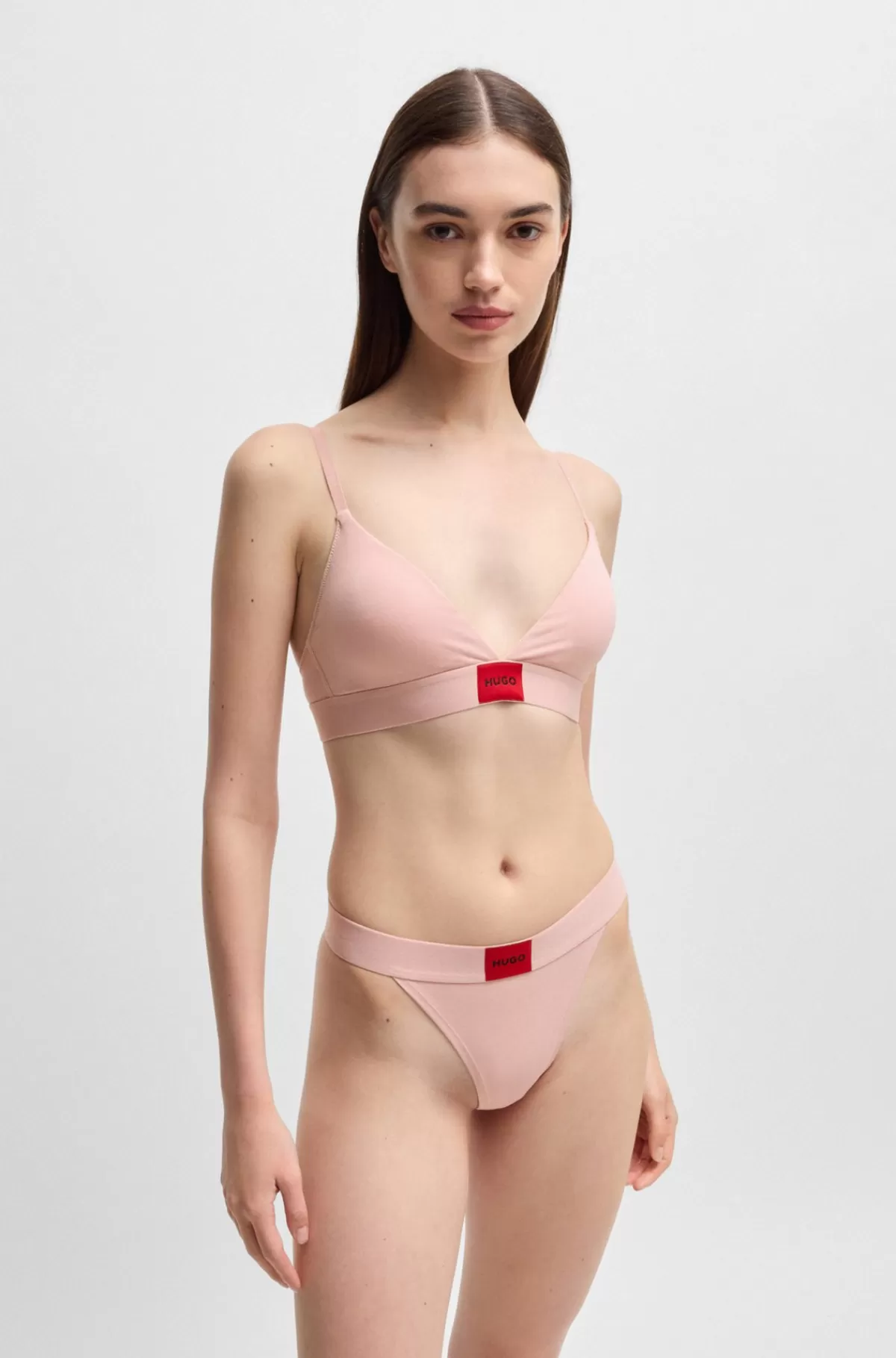 HUGO BOSS G-strengstrusser I Bomuld Med Stræk Og Logolinning Lys pink Fashion